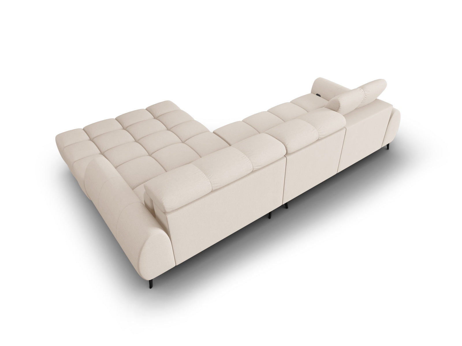 Entdecken Sie das Alyse Electric Ecksofa rechts von Micadoni – ein elegantes 5-Sitzer Sofa aus Velours, das modernen Komfort und stilvolles Design bietet.