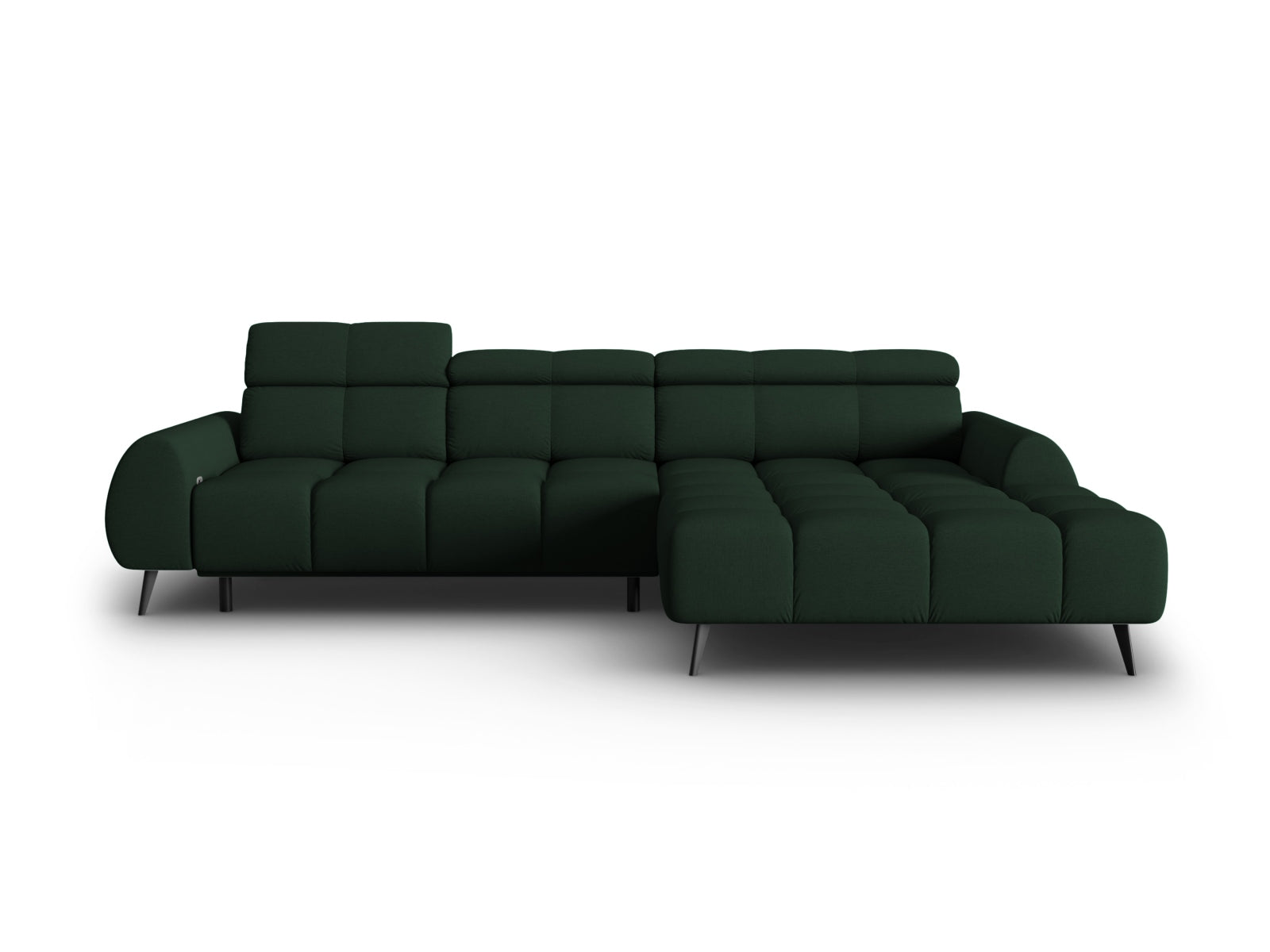 Entdecken Sie das Alyse Electric Ecksofa rechts von Micadoni – ein elegantes 5-Sitzer Sofa aus hochwertigem Velours, das modernen Komfort bietet.