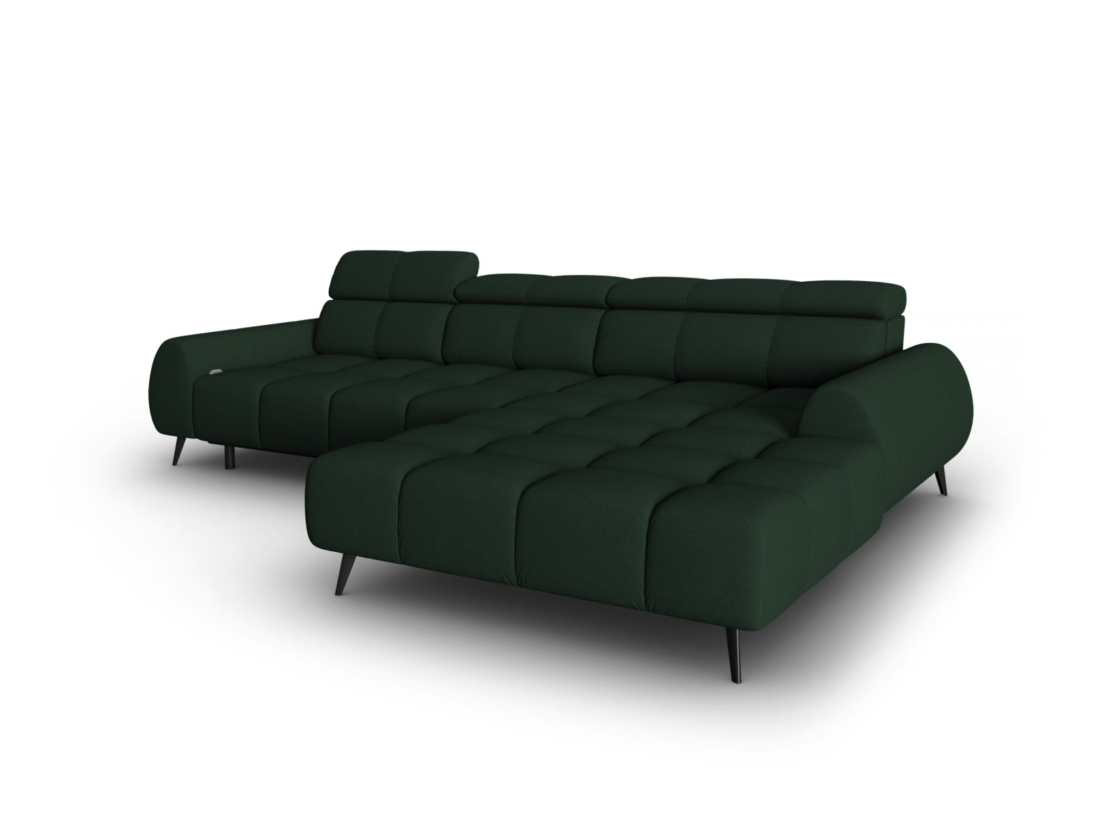 Erleben Sie das Alyse Electric Ecksofa rechts von Micadoni – ein stilvolles 5-Sitzer Sofa aus luxuriösem Velours, das höchsten Komfort und Eleganz vereint.