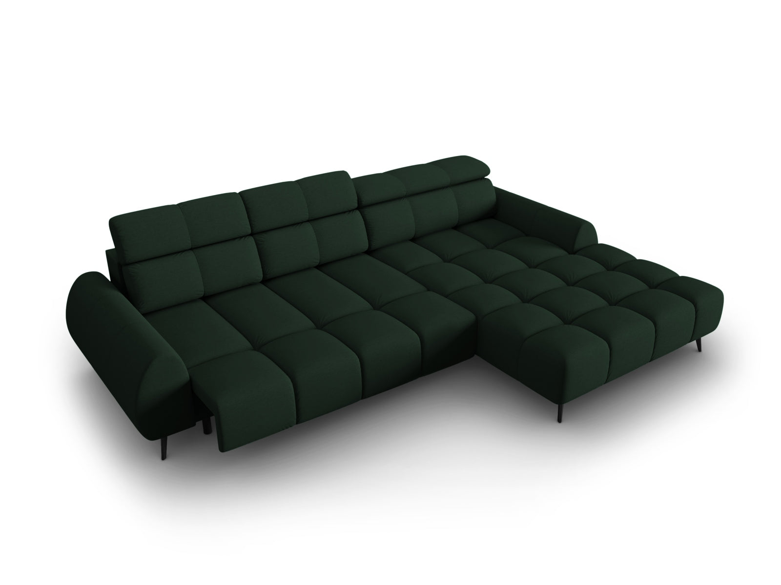 Erleben Sie das Alyse Electric Ecksofa rechts von Micadoni – ein stilvolles 5-Sitzer Sofa aus luxuriösem Velours, das modernen Komfort bietet.