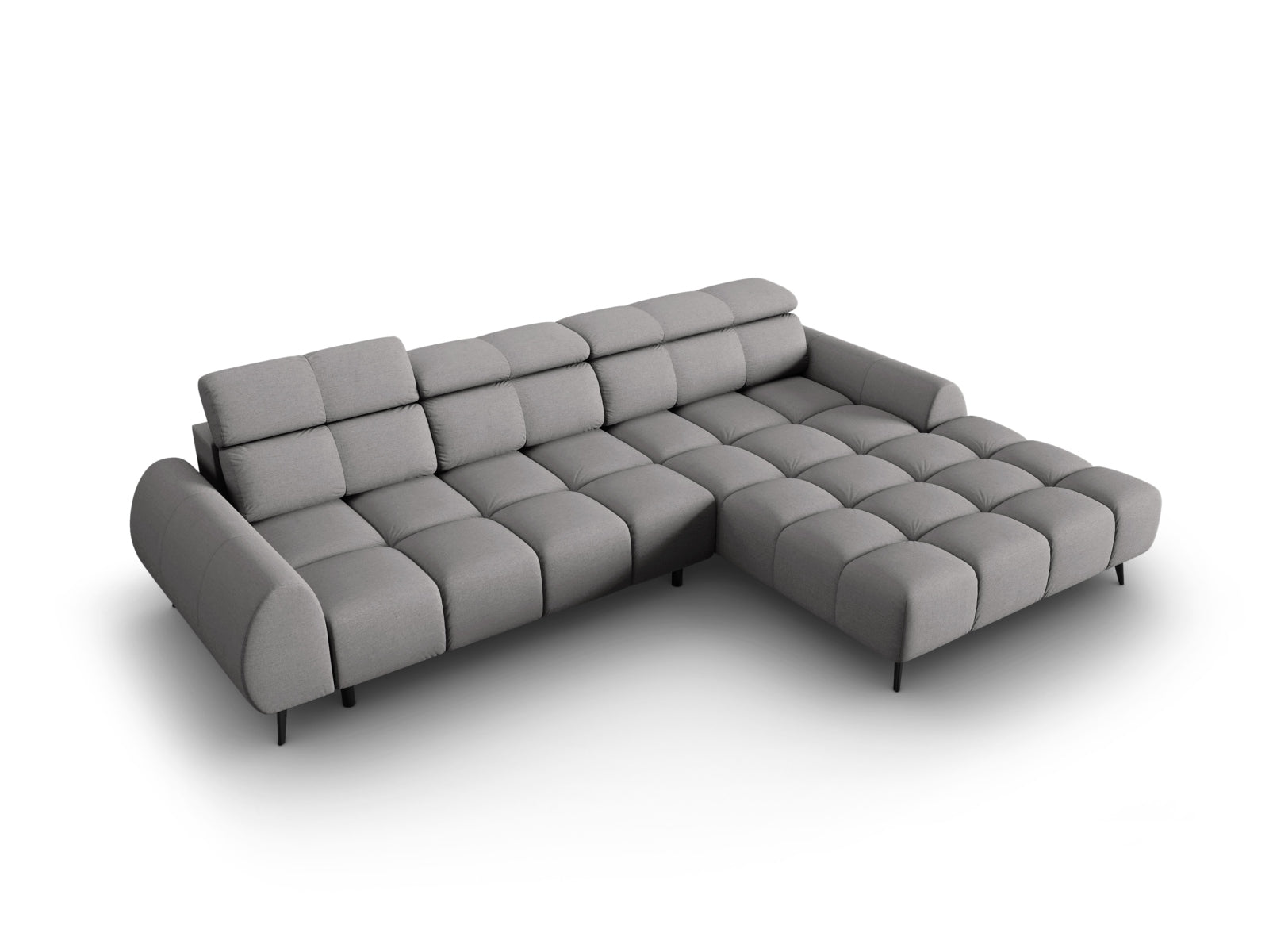 Erleben Sie das Alyse Electric Ecksofa rechts von Micadoni – ein stilvolles 5-Sitzer Sofa aus luxuriösem Velours, das modernen Komfort bietet.