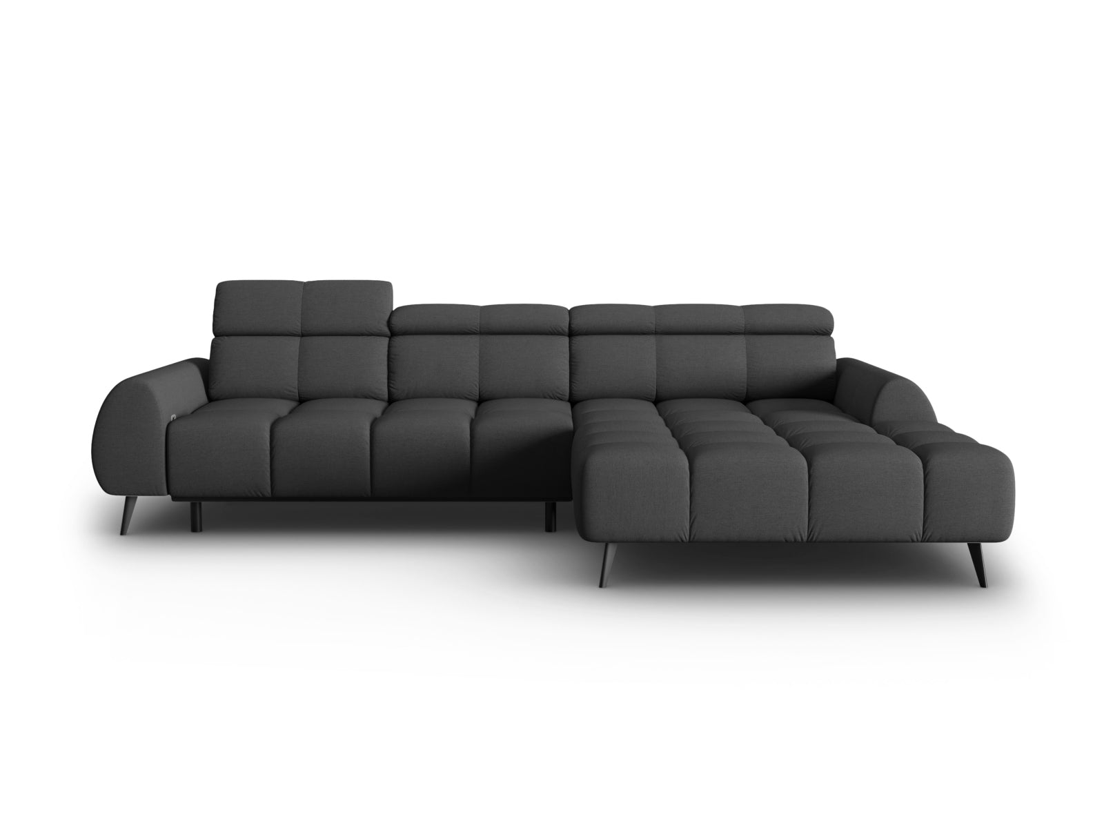 Entdecken Sie das Alyse Electric Ecksofa rechts von Micadoni – ein elegantes 5-Sitzer Sofa aus hochwertigem Velours, das Komfort und Stil perfekt kombiniert.