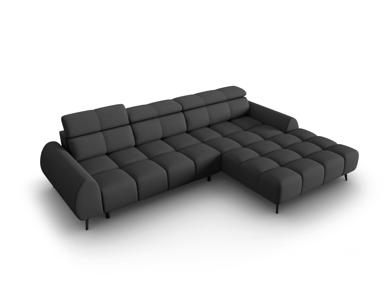 Entdecken Sie das Alyse Electric Ecksofa rechts von Micadoni – ein elegantes 5-Sitzer Sofa aus hochwertigem Velours, das ultimativen Komfort und Stil vereint.