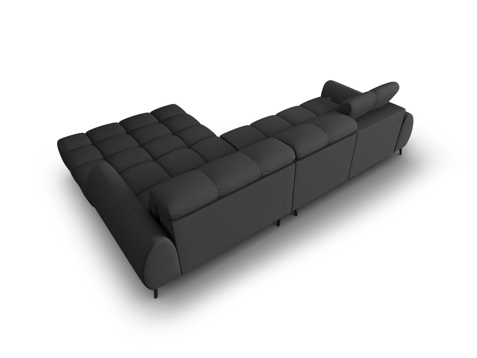 Entdecken Sie das Alyse Electric Ecksofa rechts von Micadoni – ein elegantes 5-Sitzer Sofa aus hochwertigem Velours, das modernen Komfort bietet.