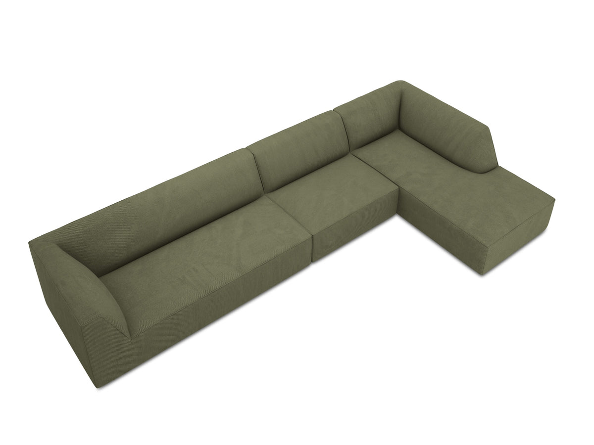 Ruby Modulares Ecksofa rechts 5 Sitzer in Green-Scala präsentiert im Onlineshop von KAQTU Design AG. L-Sofa rechts ist von Micadoni