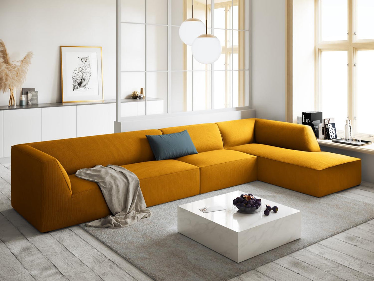 Ruby Modulares Ecksofa rechts 5 Sitzer in Yellow-Scala präsentiert im Onlineshop von KAQTU Design AG. L-Sofa rechts ist von Micadoni