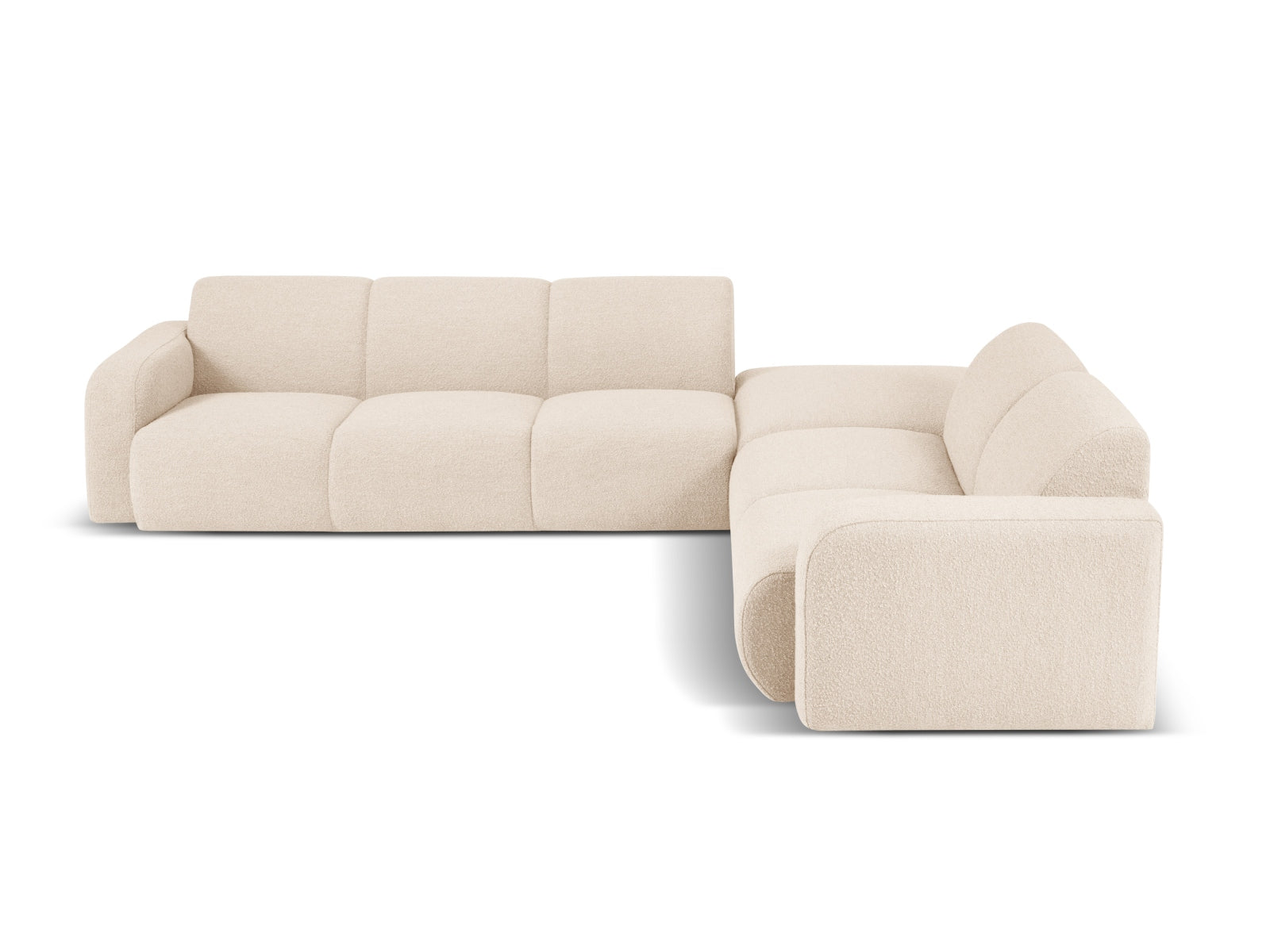 Molino Boucle Ecksofa rechts 6 Sitzer in Beige präsentiert im Onlineshop von KAQTU Design AG. Ecksofa rechts ist von Micadoni