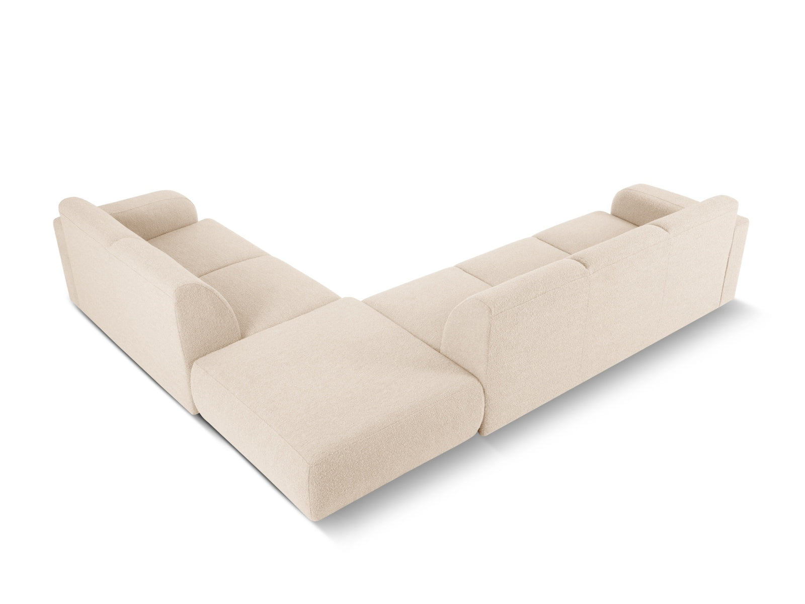 Molino Boucle Ecksofa rechts 6 Sitzer in Beige präsentiert im Onlineshop von KAQTU Design AG. Ecksofa rechts ist von Micadoni