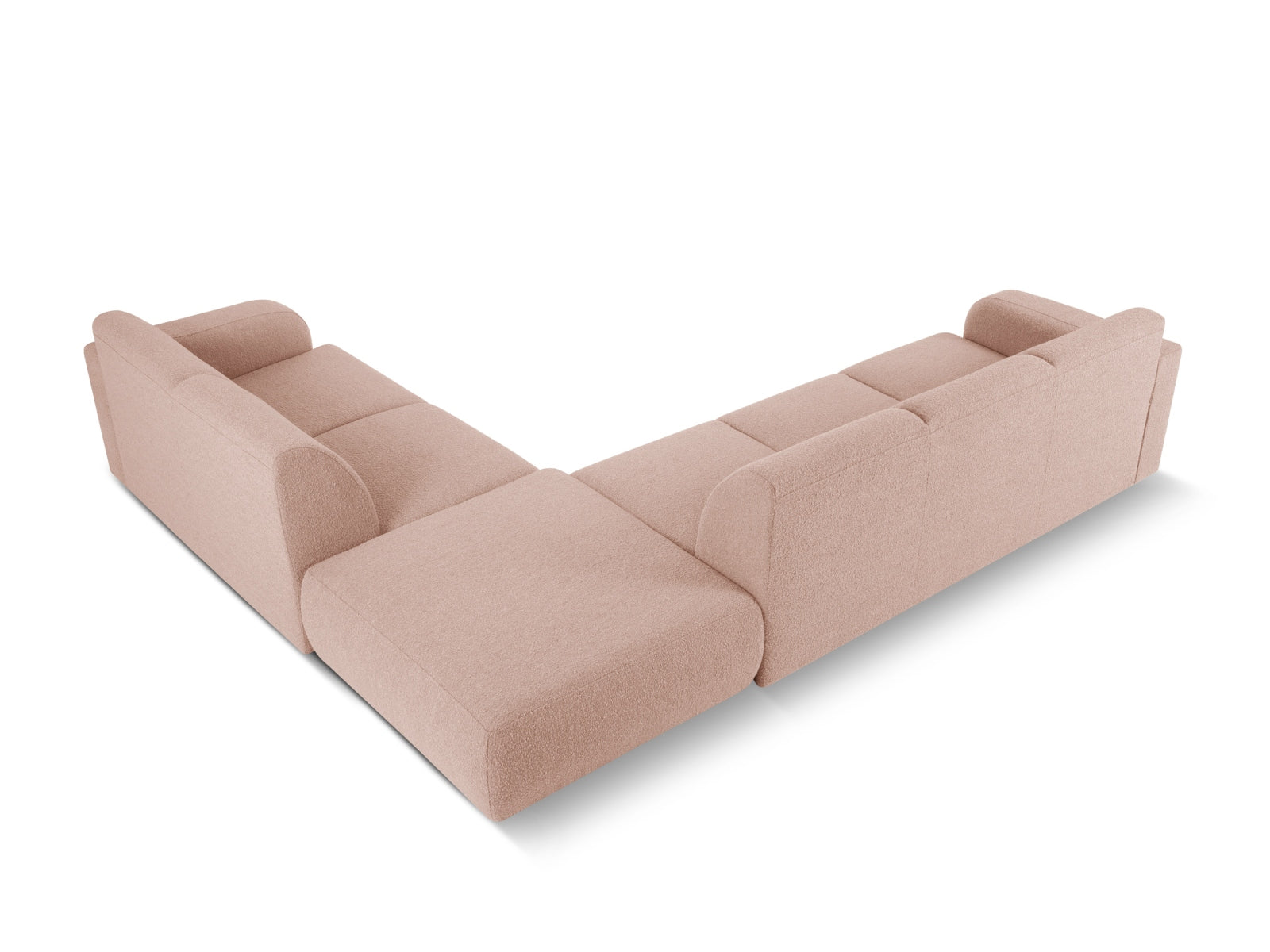 Molino Boucle Ecksofa rechts 6 Sitzer in Powder Pink präsentiert im Onlineshop von KAQTU Design AG. Ecksofa rechts ist von Micadoni