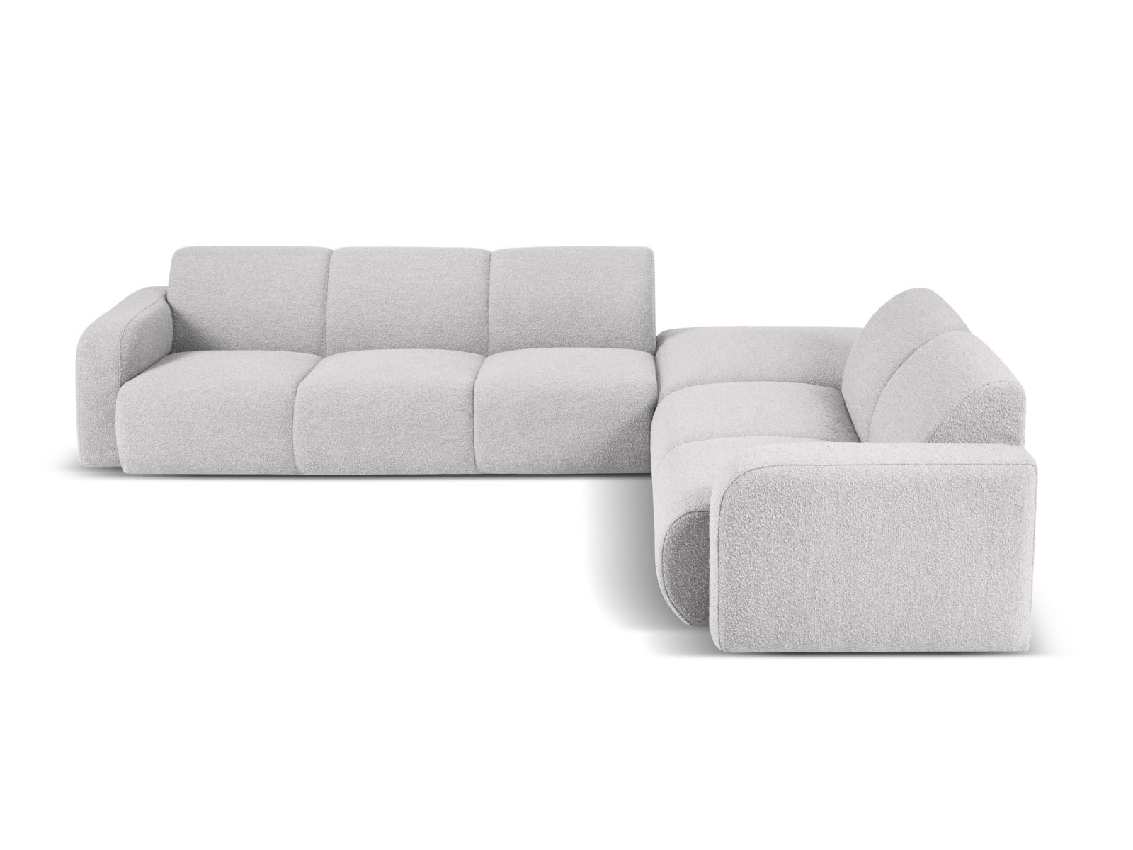 Molino Boucle Ecksofa rechts 6 Sitzer in Light Grey präsentiert im Onlineshop von KAQTU Design AG. Ecksofa rechts ist von Micadoni