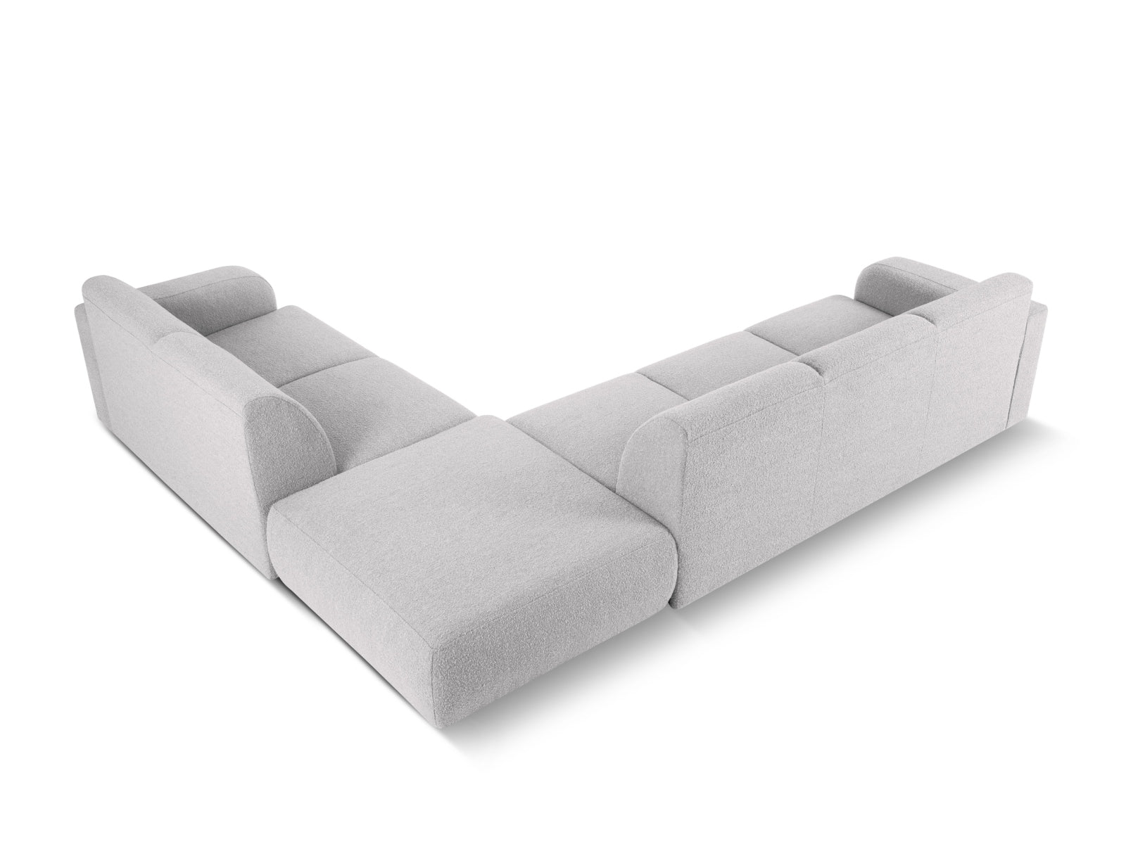 Molino Boucle Ecksofa rechts 6 Sitzer in Light Grey präsentiert im Onlineshop von KAQTU Design AG. Ecksofa rechts ist von Micadoni