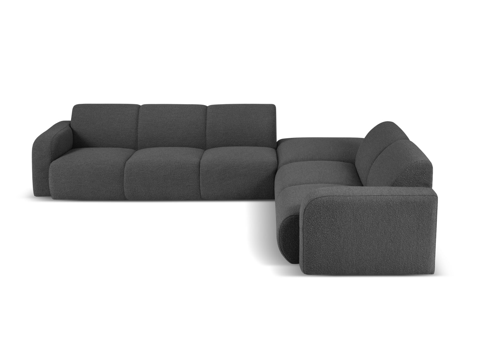 Molino Boucle Ecksofa rechts 6 Sitzer in Dark Grey präsentiert im Onlineshop von KAQTU Design AG. Ecksofa rechts ist von Micadoni