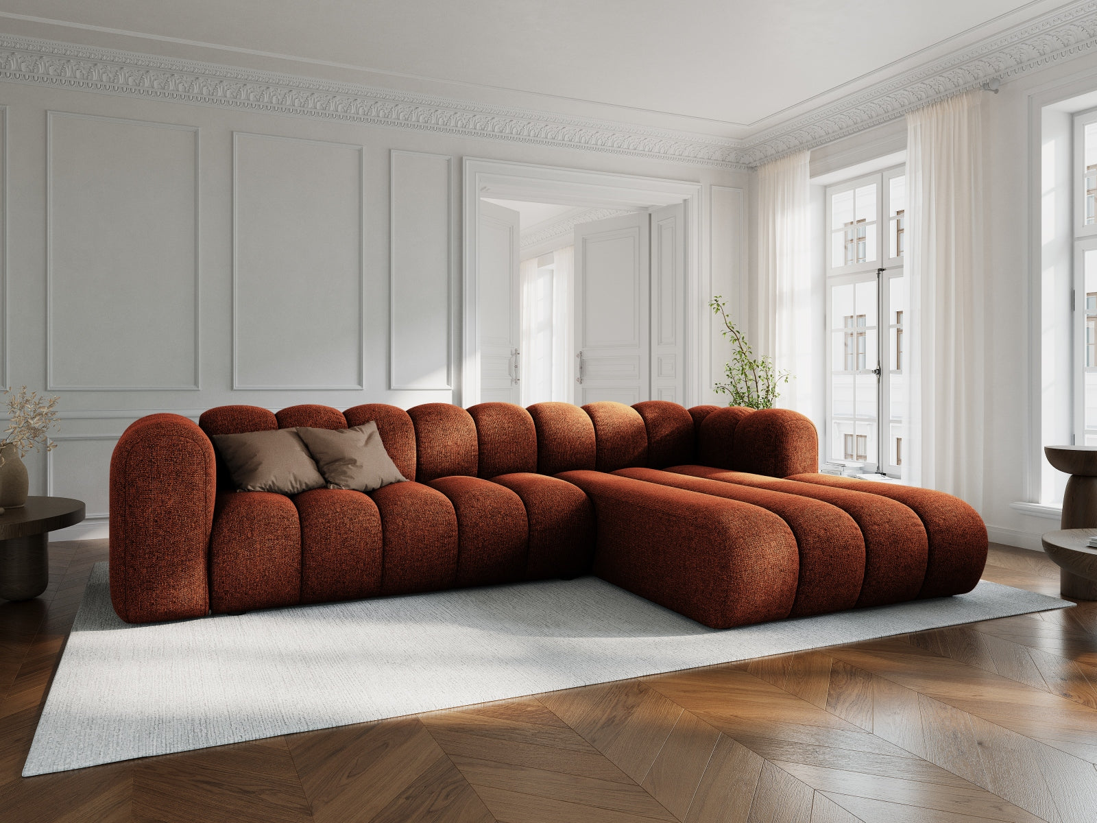 Lupine Modulares Ecksofa rechts 4 Sitzer in Terracotta präsentiert im Onlineshop von KAQTU Design AG. Ecksofa rechts ist von Micadoni