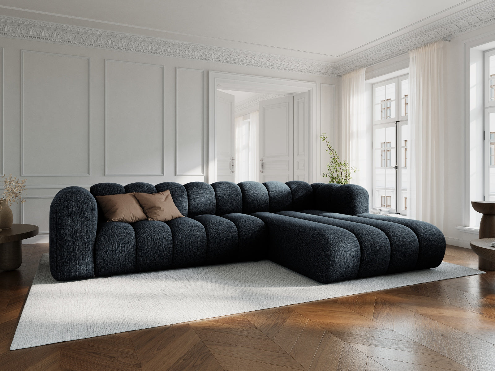 Lupine Modulares Ecksofa rechts 4 Sitzer in Royal Blue präsentiert im Onlineshop von KAQTU Design AG. Ecksofa rechts ist von Micadoni