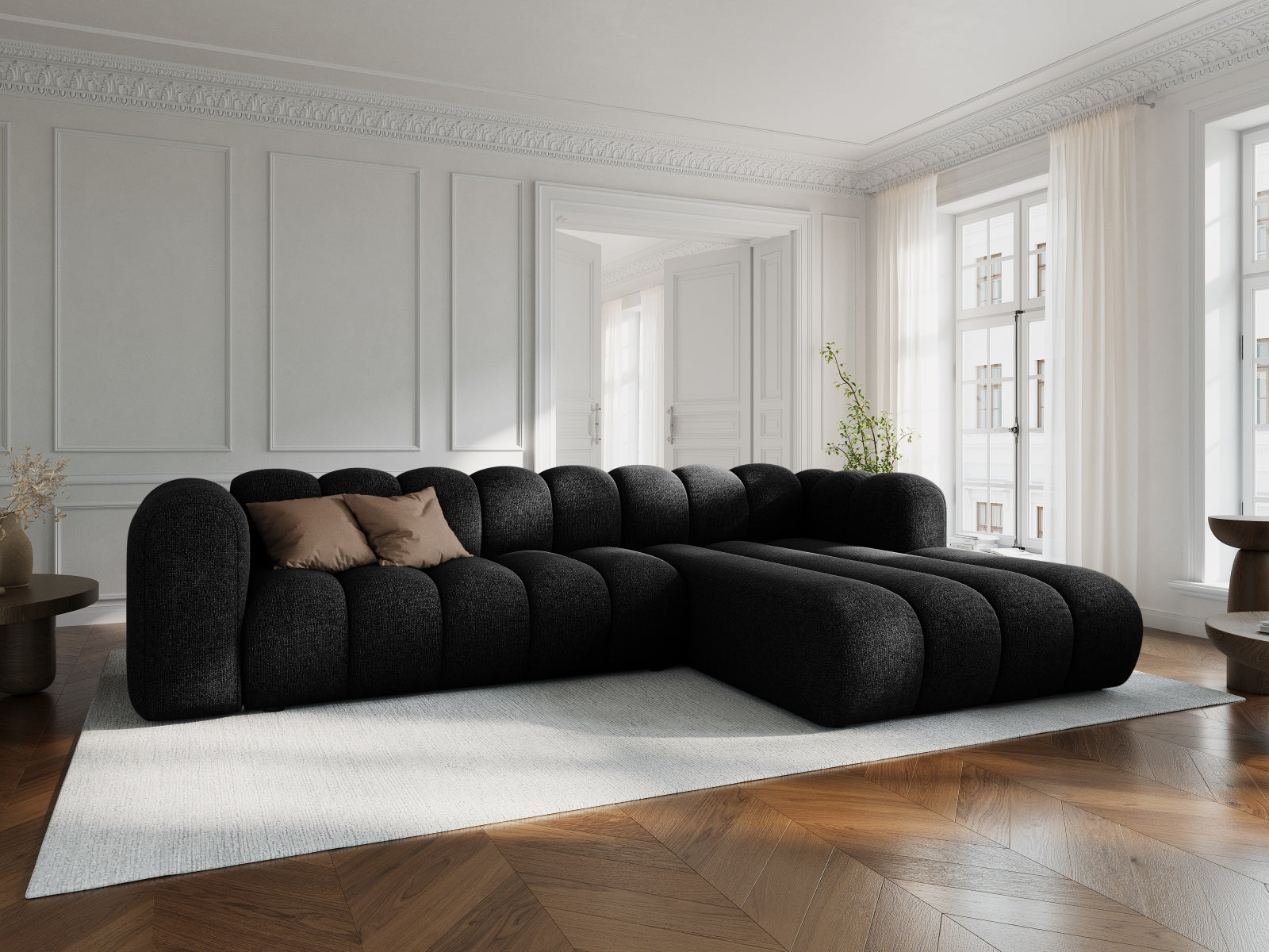 Lupine Modulares Ecksofa rechts 4 Sitzer in Black präsentiert im Onlineshop von KAQTU Design AG. Ecksofa rechts ist von Micadoni