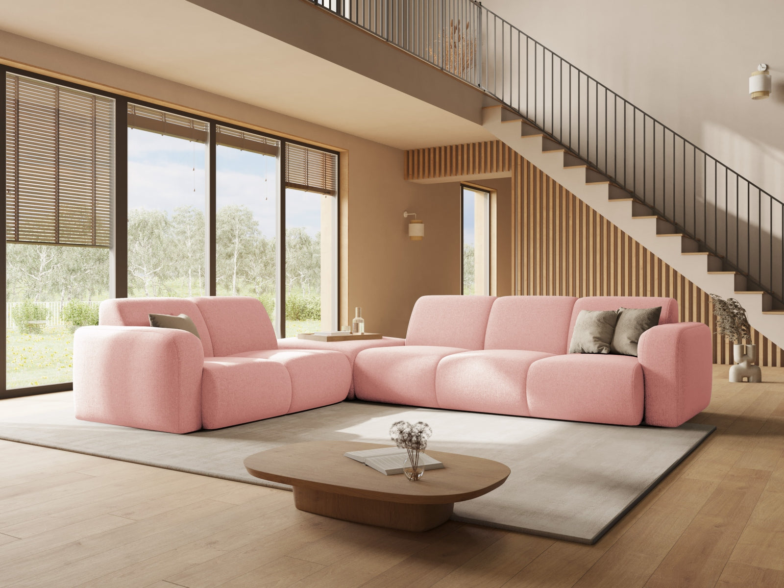 Molino Ecksofa rechts 6 Sitzer in Terracotta präsentiert im Onlineshop von KAQTU Design AG. Ecksofa rechts ist von Micadoni