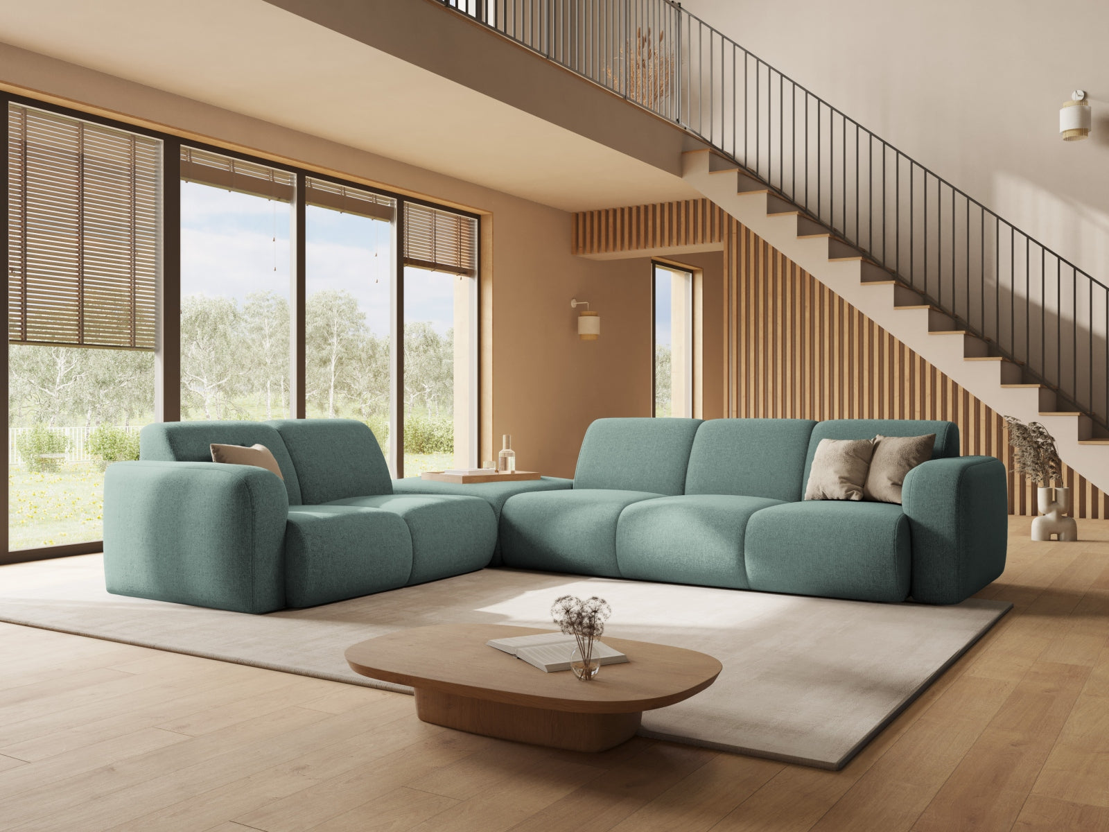 Molino Ecksofa rechts 6 Sitzer in Pink präsentiert im Onlineshop von KAQTU Design AG. Ecksofa rechts ist von Micadoni