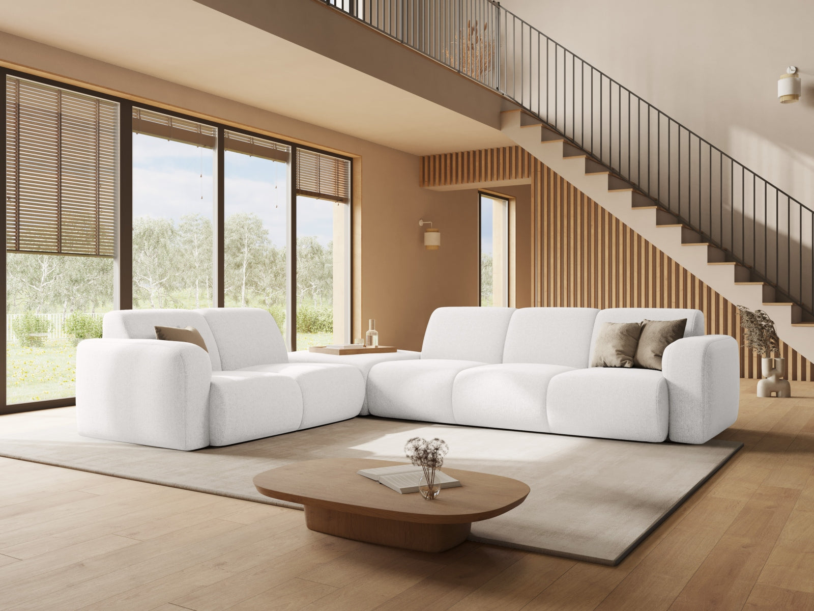 Molino Ecksofa rechts 6 Sitzer in Royal Blue präsentiert im Onlineshop von KAQTU Design AG. Ecksofa rechts ist von Micadoni