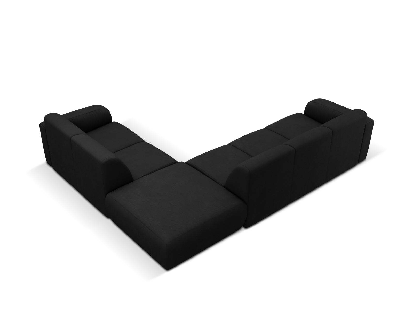 Molino Ecksofa rechts 6 Sitzer in Black präsentiert im Onlineshop von KAQTU Design AG. Ecksofa rechts ist von Micadoni