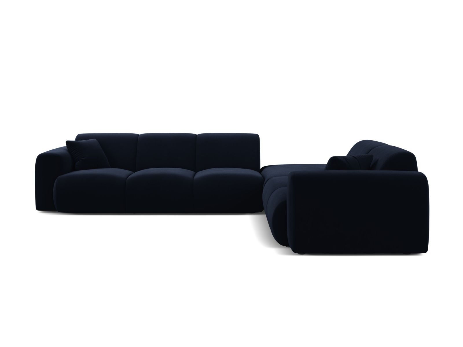Elegantes 6-Sitzer Ecksofa rechts Molino in Royal Blue, ideal für stilvolle Wohnräume. Hochwertige Verarbeitung von Micadoni.