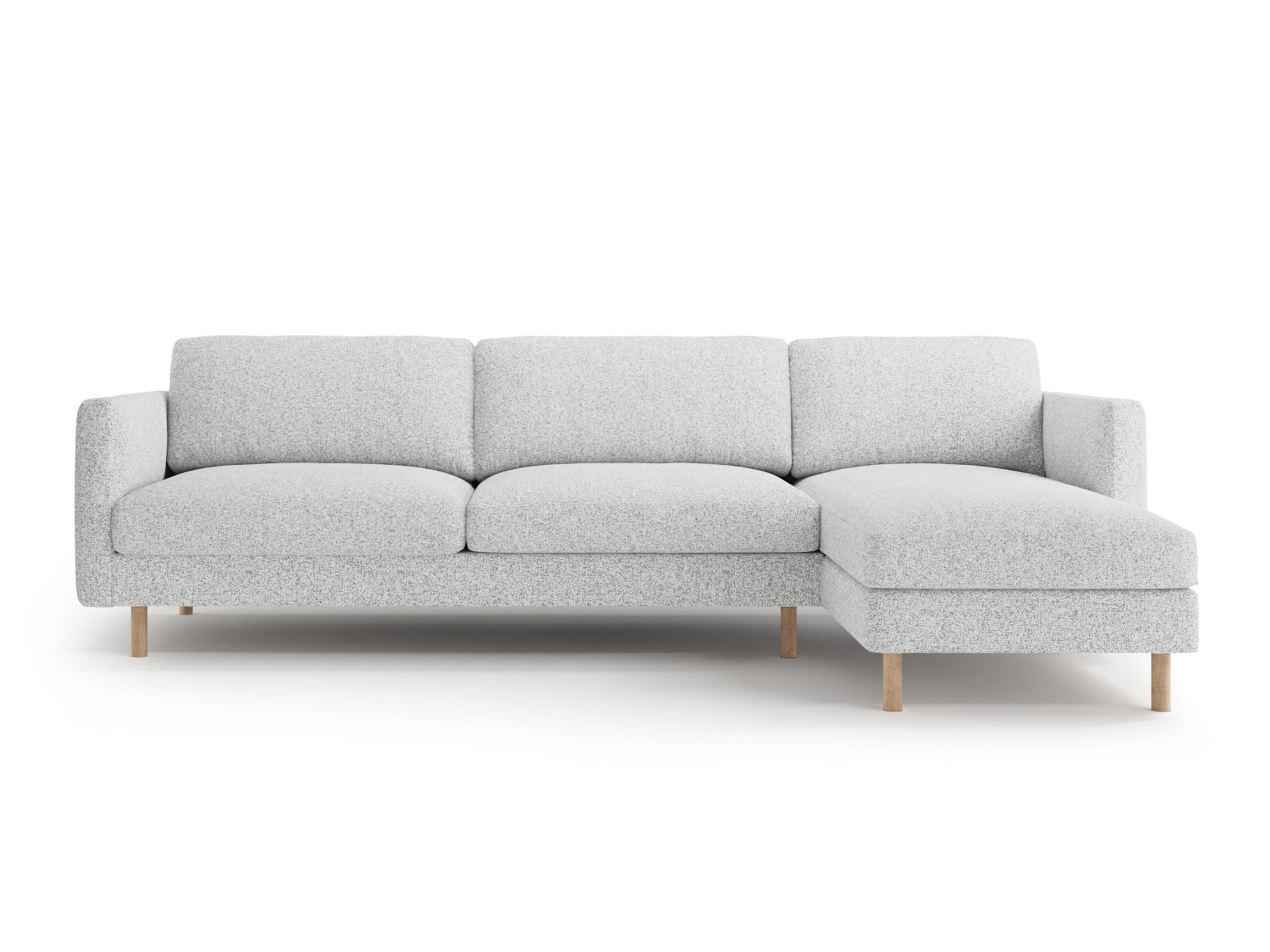 Eden Ecksofa rechts 4 Sitzer in Light Grey Melange-Puente präsentiert im Onlineshop von KAQTU Design AG. Ecksofa rechts ist von Micadoni