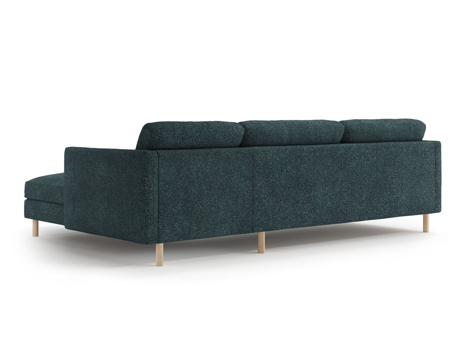 Modernes 4-Sitzer Eden Ecksofa rechts von Micadoni in ansprechendem Green Blue Melange, perfekt für stilvolle Wohnräume.