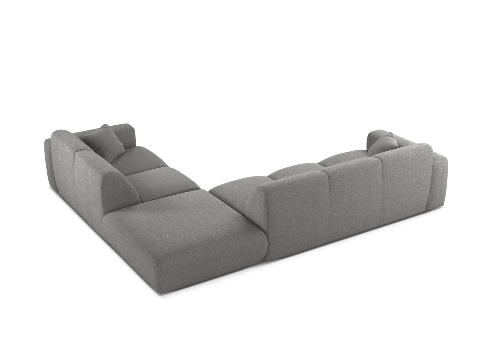 Elegantes 6-Sitzer Ecksofa rechts Molino in modernem Grau, ideal für gemütliche Abende und stilvolle Einrichtung von Micadoni.