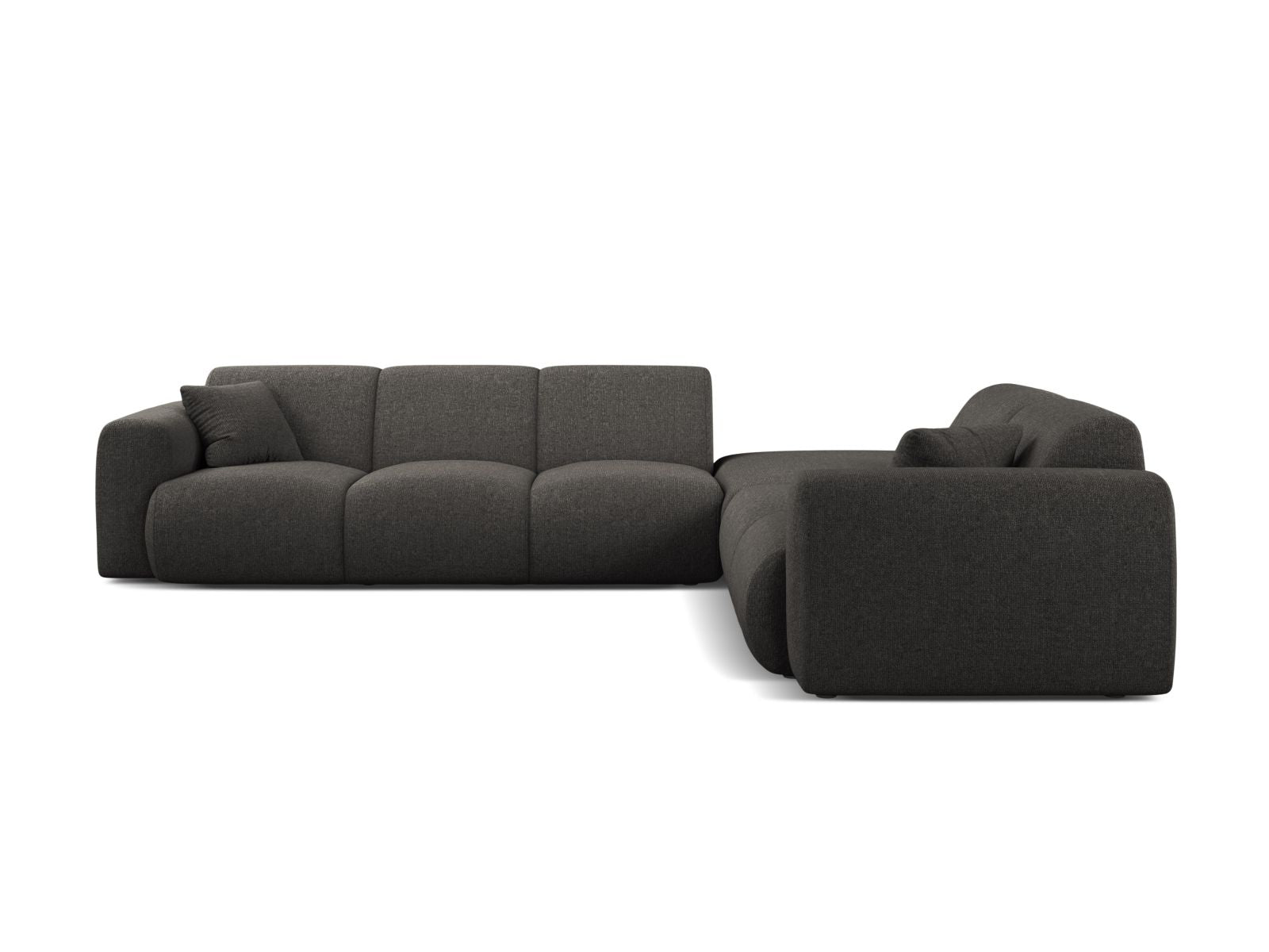 Stylisches 6-Sitzer Ecksofa rechts Molino in Dunkelgrau, ideal für moderne Wohnräume, bequem und elegant von Micadoni.