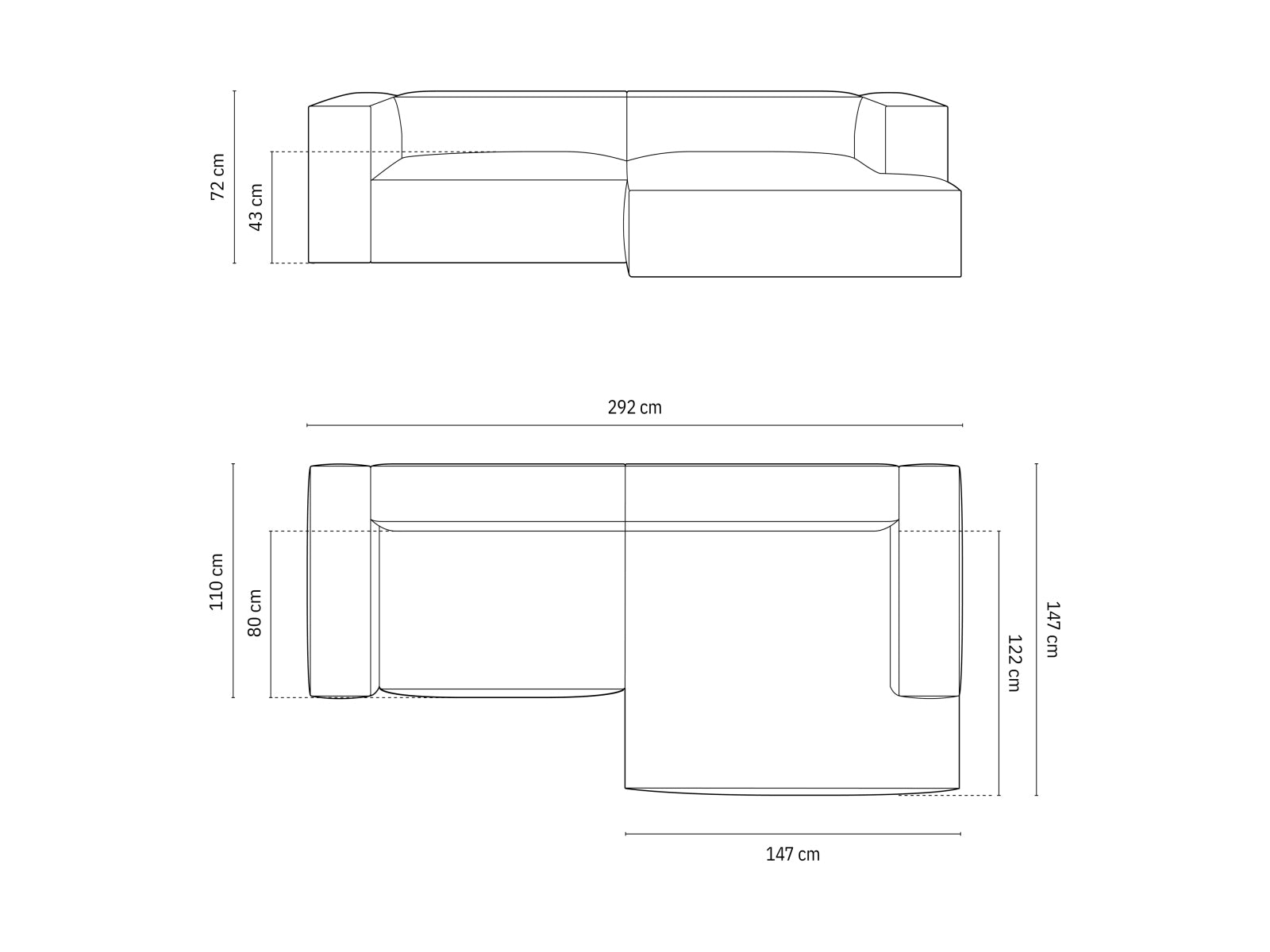 Nuria Modular Ecksofa rechts 4 Sitzer in Beige präsentiert im Onlineshop von KAQTU Design AG. Ecksofa rechts ist von Micadoni