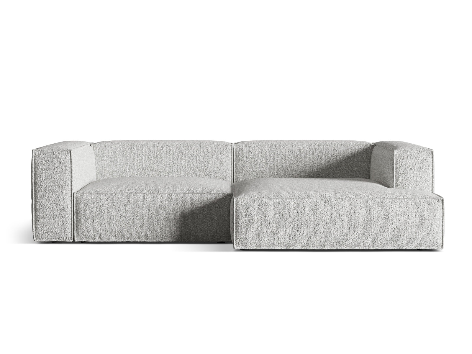 Nuria Boucle Modular Ecksofa rechts 4 Sitzer in Silver-Monet präsentiert im Onlineshop von KAQTU Design AG. L-Sofa rechts ist von Micadoni
