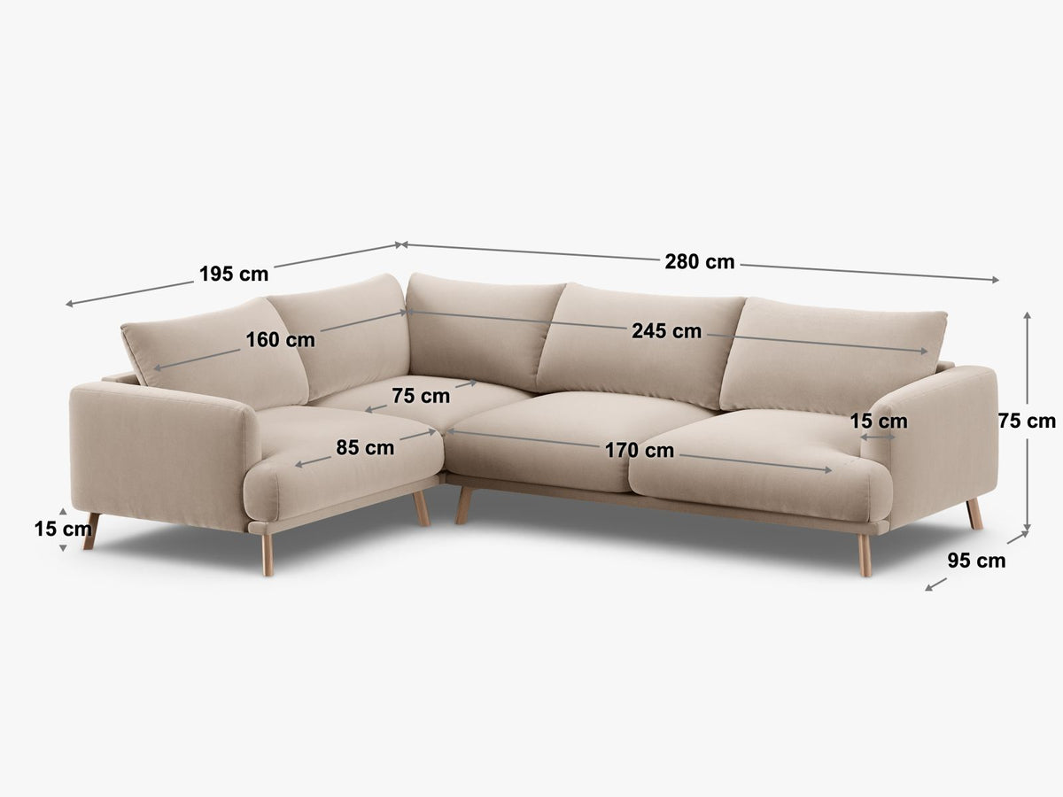 4-Sitzer Ecksofa rechts Naomi in Green-Salvador präsentiert im Onlineshop von KAQTU Design AG. Ecksofa rechts ist von Micadoni
