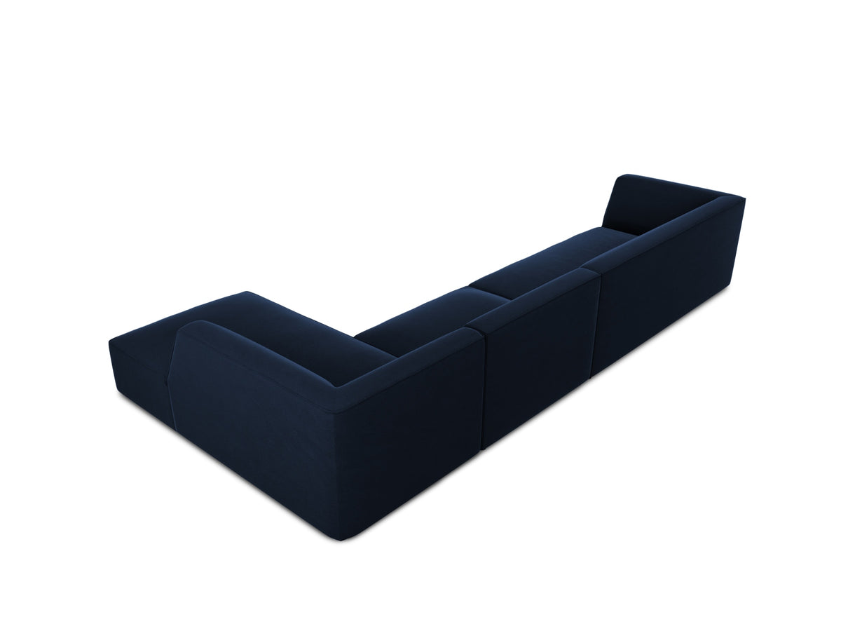 Ruby Velour modulares Ecksofa rechts 5 Sitzer in Royal Blue-Salvador präsentiert im Onlineshop von KAQTU Design AG. L-Sofa rechts ist von Micadoni