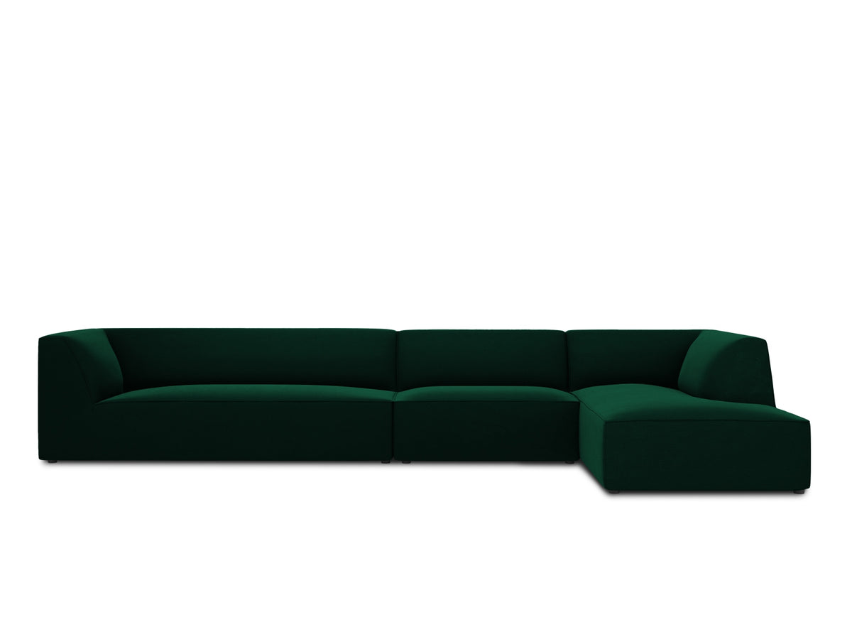 Ruby Velour modulares Ecksofa rechts 5 Sitzer in Bottle Green-Salvador präsentiert im Onlineshop von KAQTU Design AG. L-Sofa rechts ist von Micadoni