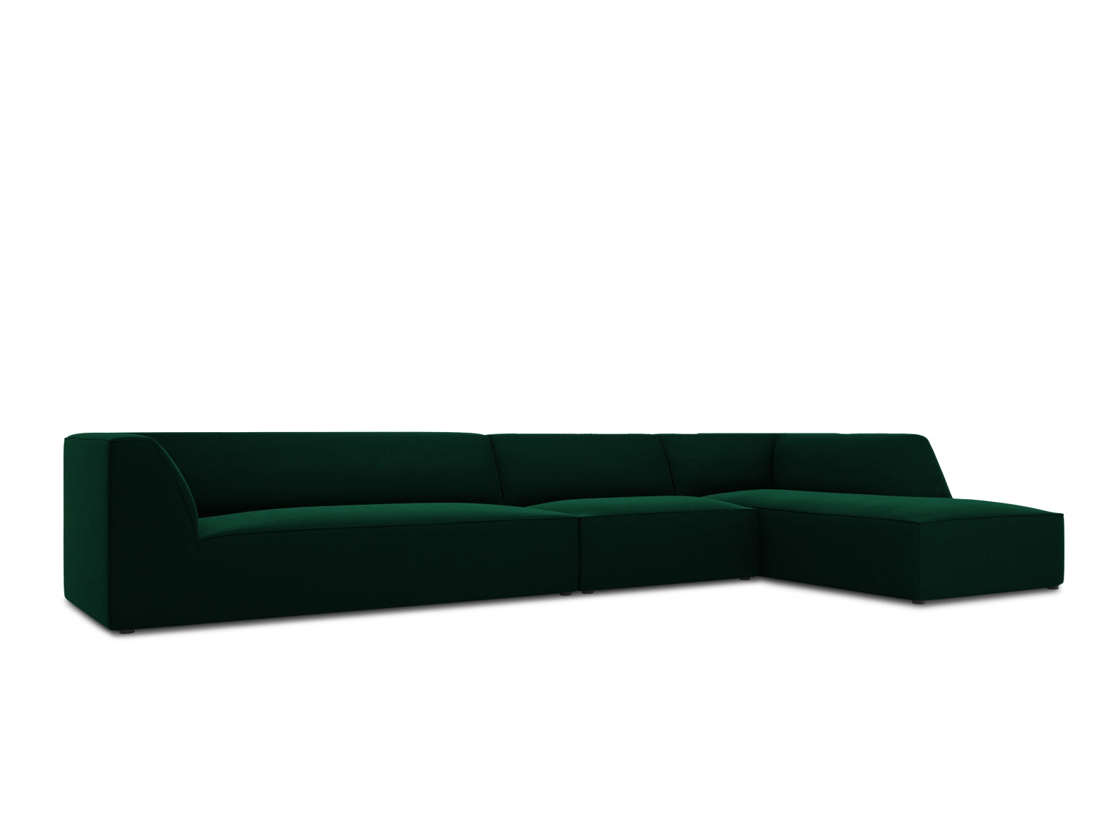 Ruby Velour modulares Ecksofa rechts 5 Sitzer in Bottle Green präsentiert im Onlineshop von KAQTU Design AG. Ecksofa rechts ist von Micadoni