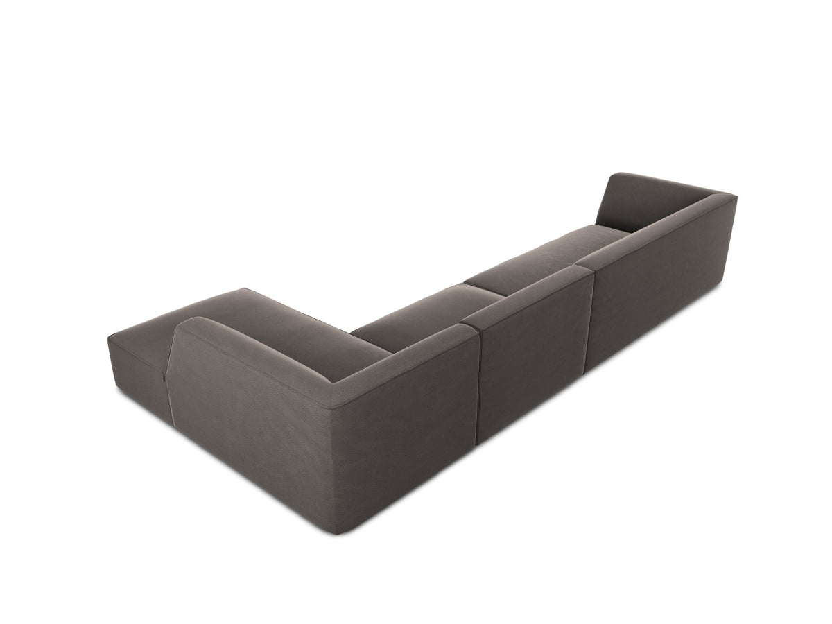 Ruby Velour modulares Ecksofa rechts 5 Sitzer in Dark Grey-Salvador präsentiert im Onlineshop von KAQTU Design AG. L-Sofa rechts ist von Micadoni