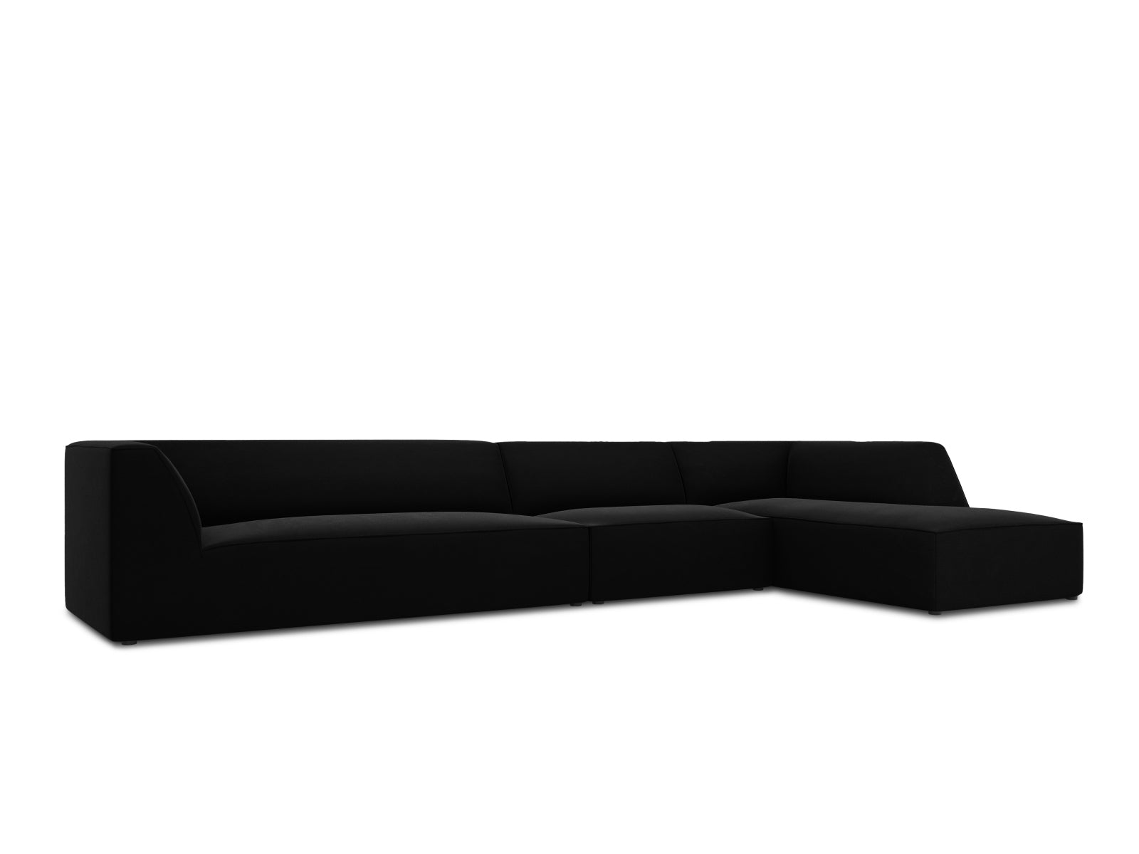 Ruby Velour modulares Ecksofa rechts 5 Sitzer in Black präsentiert im Onlineshop von KAQTU Design AG. Ecksofa rechts ist von Micadoni