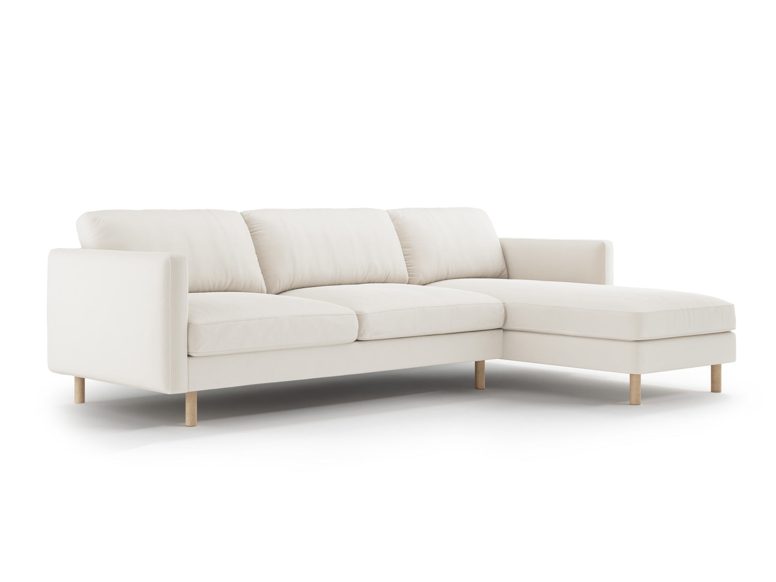 Erleben Sie das Eden Velour Ecksofa rechts 4 Sitzer von Micadoni: Stilvolles Velours, elegantes Design und erstklassiger Sitzkomfort für Ihr Wohnzimmer.