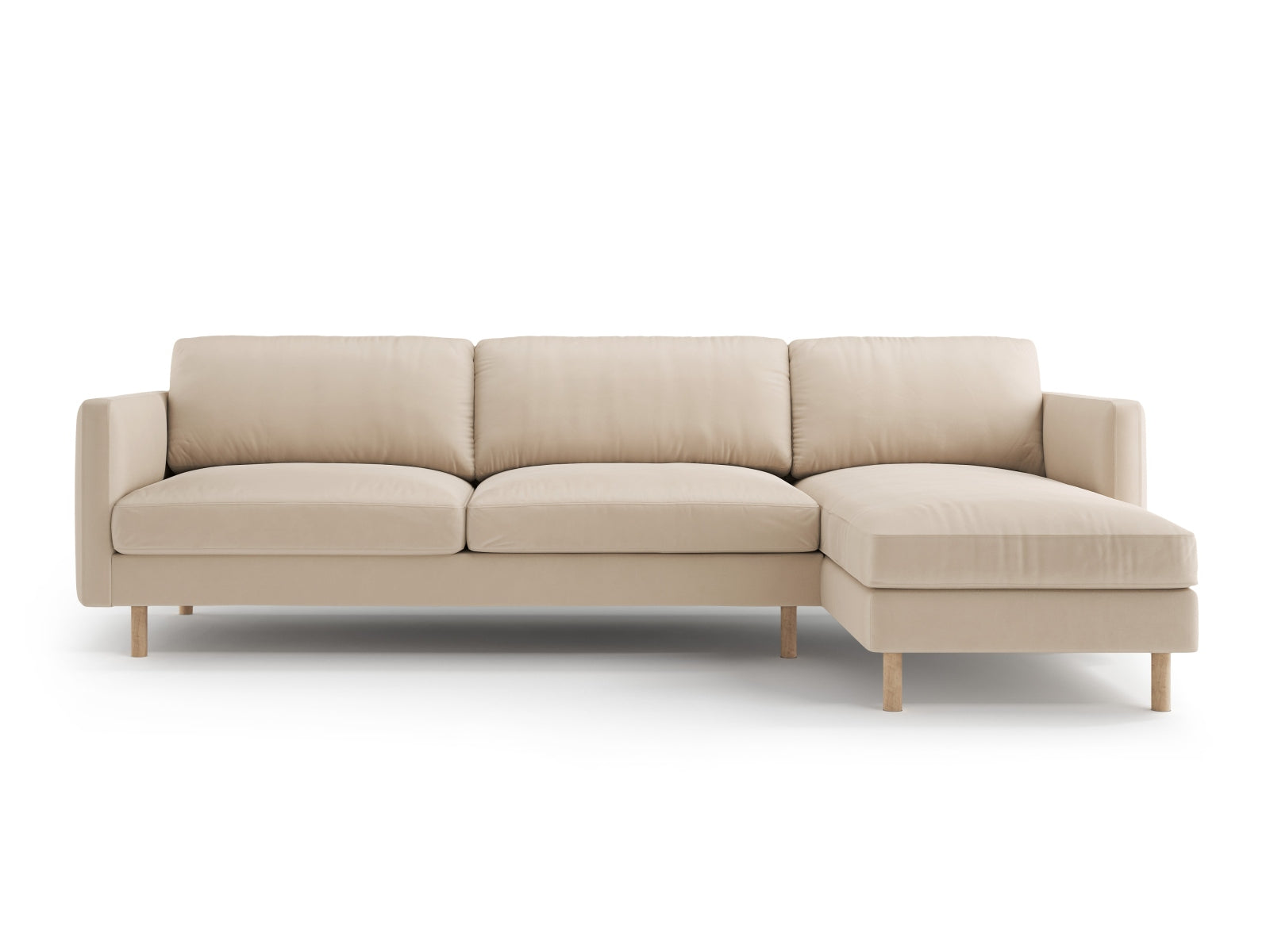 Erleben Sie das Eden Velour Ecksofa rechts 4 Sitzer von Micadoni: Stilvolles Velours, elegantes Design und erstklassiger Sitzkomfort für Ihr Wohnzimmer.