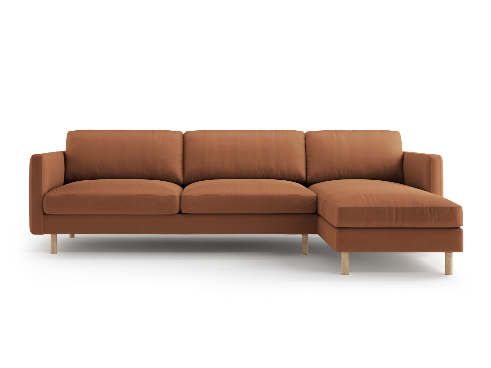 Erleben Sie das Eden Velour Ecksofa rechts 4 Sitzer von Micadoni: Stilvolles Velours, elegantes Design und erstklassiger Sitzkomfort für Ihr Wohnzimmer.