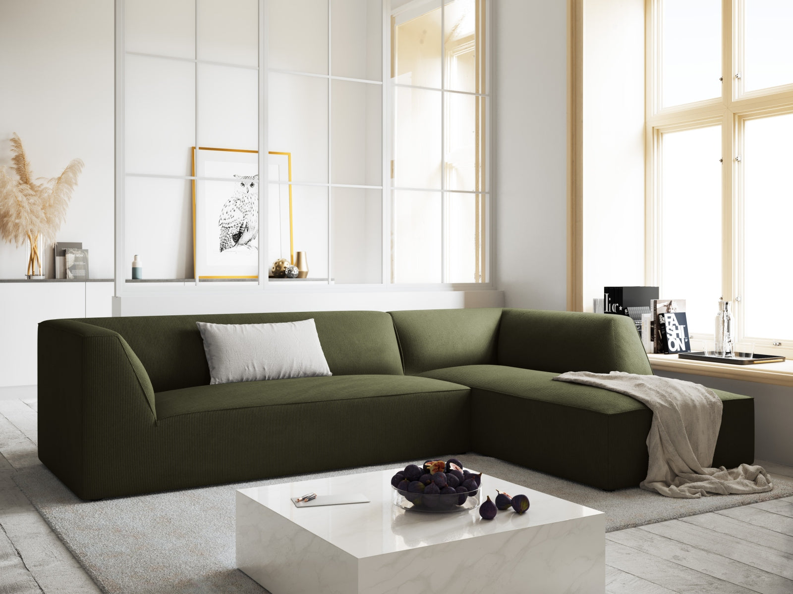 Ruby Modulares Ecksofa rechts 4 Sitzer in Green präsentiert im Onlineshop von KAQTU Design AG. Ecksofa rechts ist von Micadoni