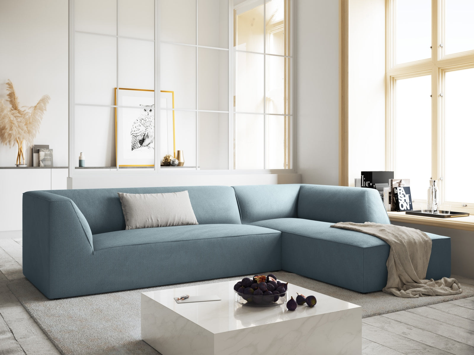 Ruby Modulares Ecksofa rechts 4 Sitzer in Light Blue präsentiert im Onlineshop von KAQTU Design AG. Ecksofa rechts ist von Micadoni
