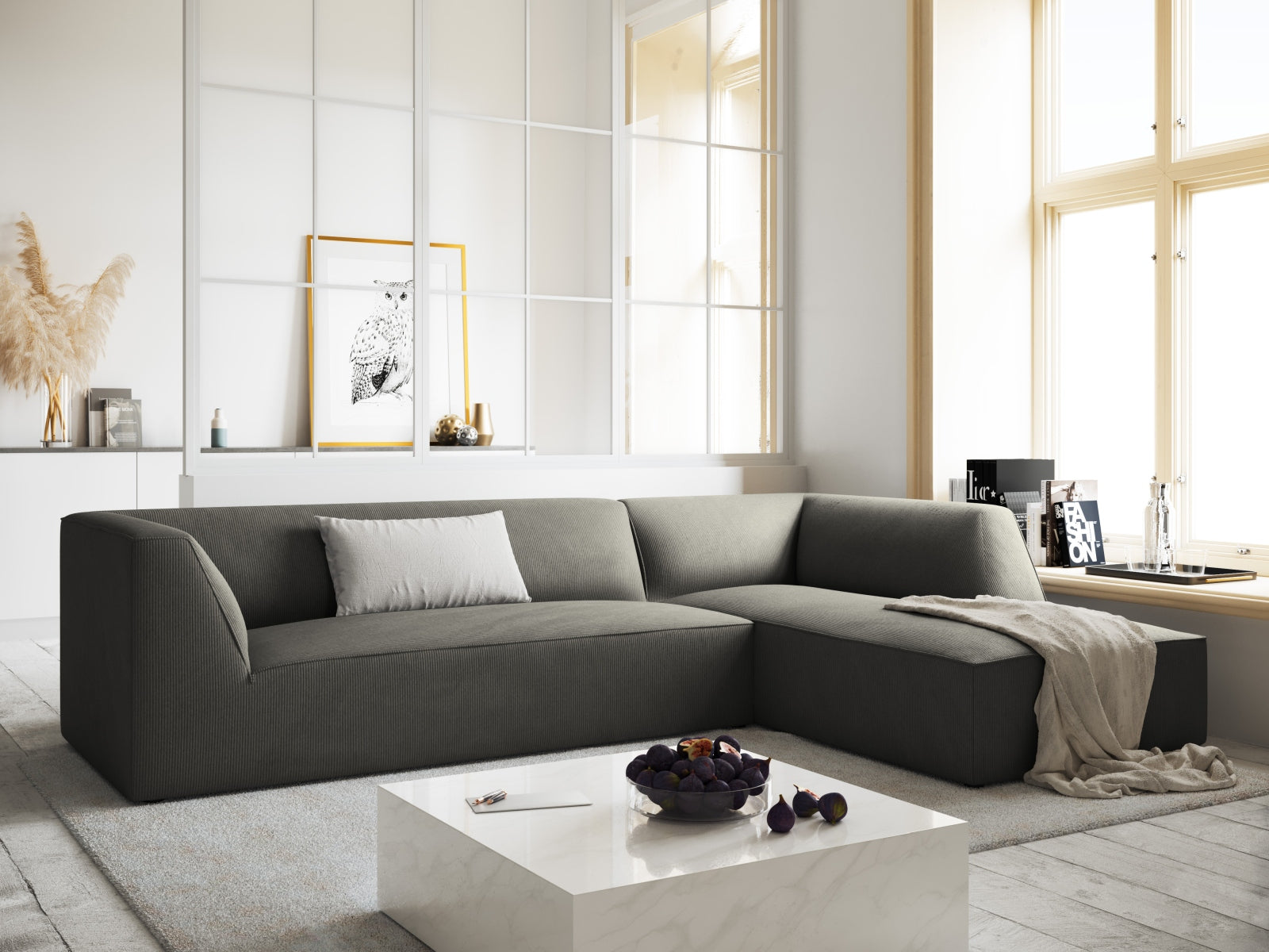 Ruby Modulares Ecksofa rechts 4 Sitzer in Light Grey präsentiert im Onlineshop von KAQTU Design AG. Ecksofa rechts ist von Micadoni