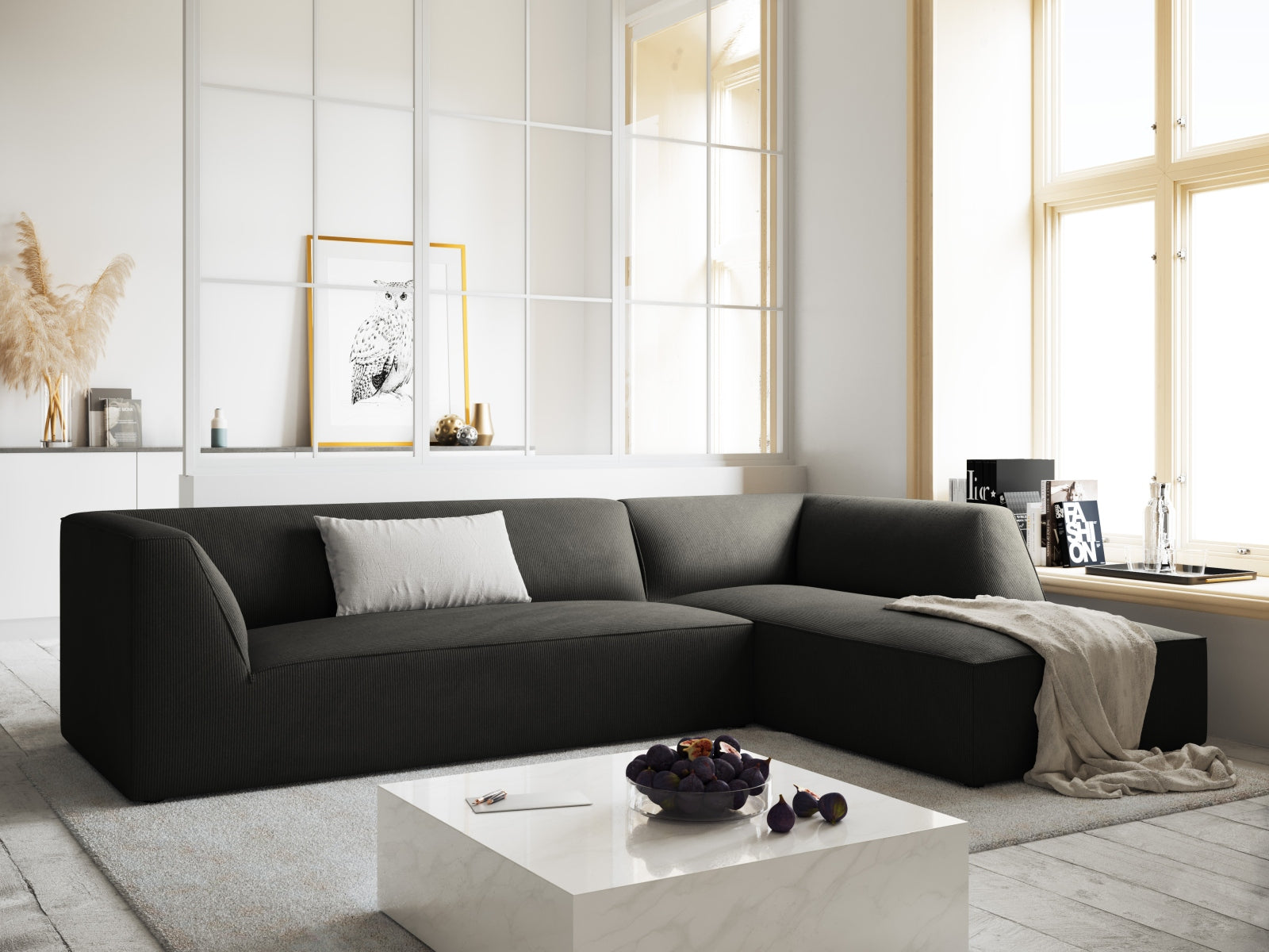 Ruby Modulares Ecksofa rechts 4 Sitzer in Dark Grey präsentiert im Onlineshop von KAQTU Design AG. Ecksofa rechts ist von Micadoni