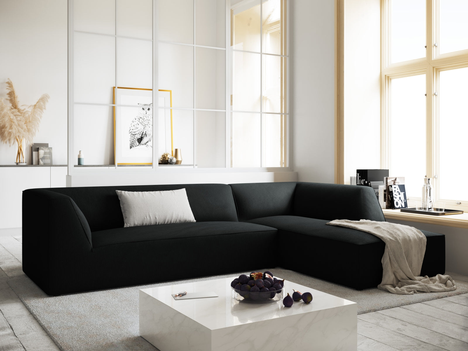 Ruby Modulares Ecksofa rechts 4 Sitzer in Black präsentiert im Onlineshop von KAQTU Design AG. Ecksofa rechts ist von Micadoni