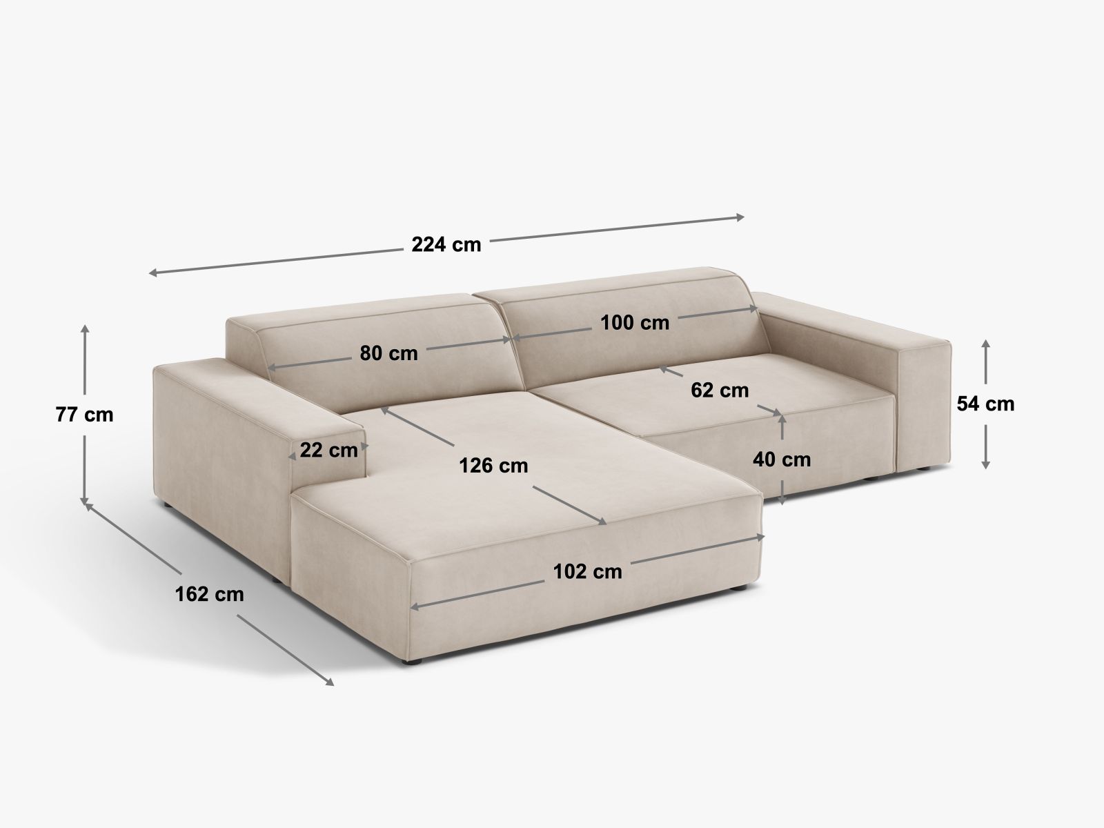 Modulares Ecksofa Jodie Boucle in Braun, 3-Sitzer, perfekt für moderne Wohnkonzepte, bietet Komfort und Stil für Ihr Zuhause.