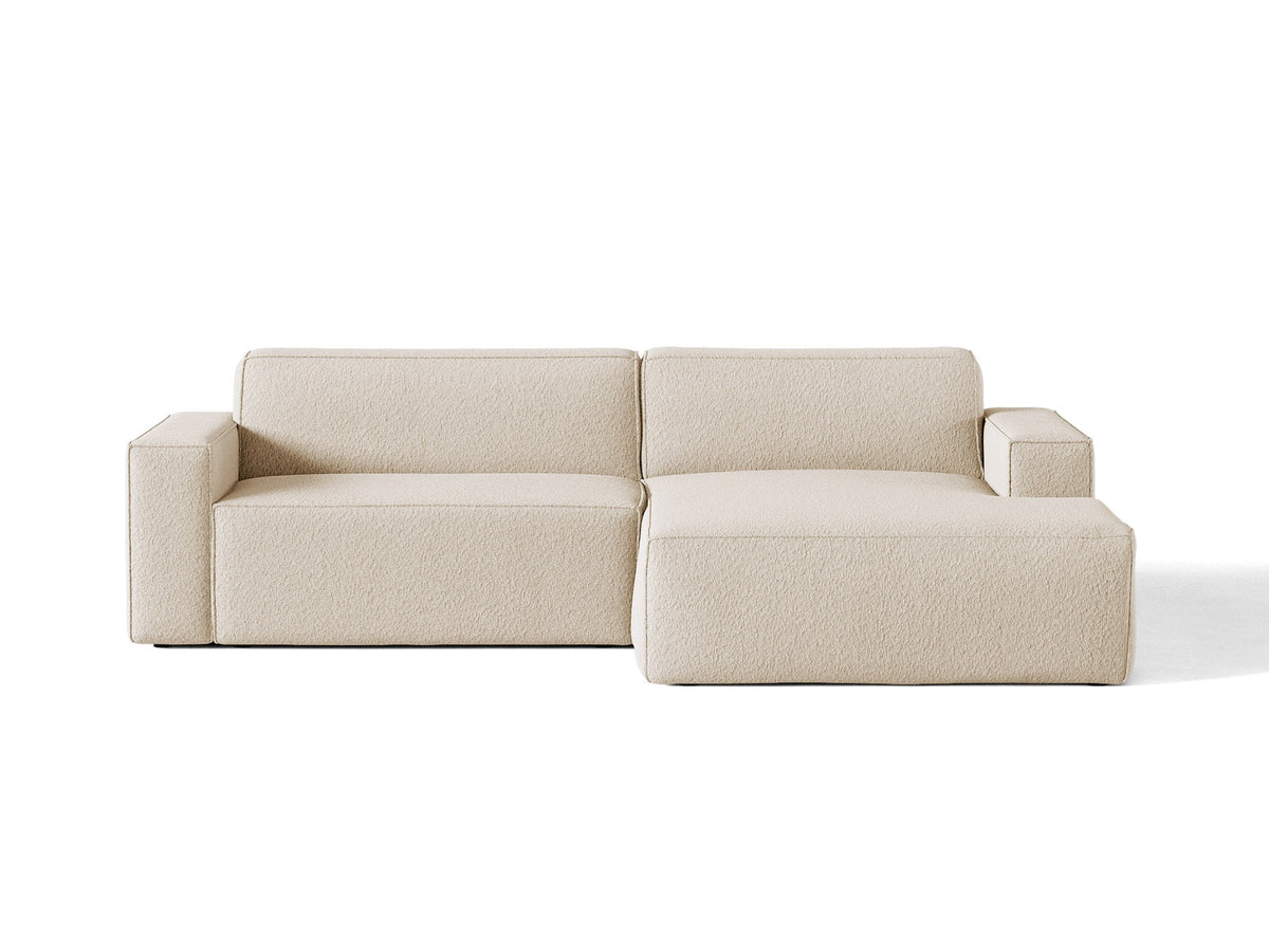 Jodie Boucle modulares Ecksofa rechts 3 Sitzer in Beige-Baloo präsentiert im Onlineshop von KAQTU Design AG. L-Sofa rechts ist von Micadoni
