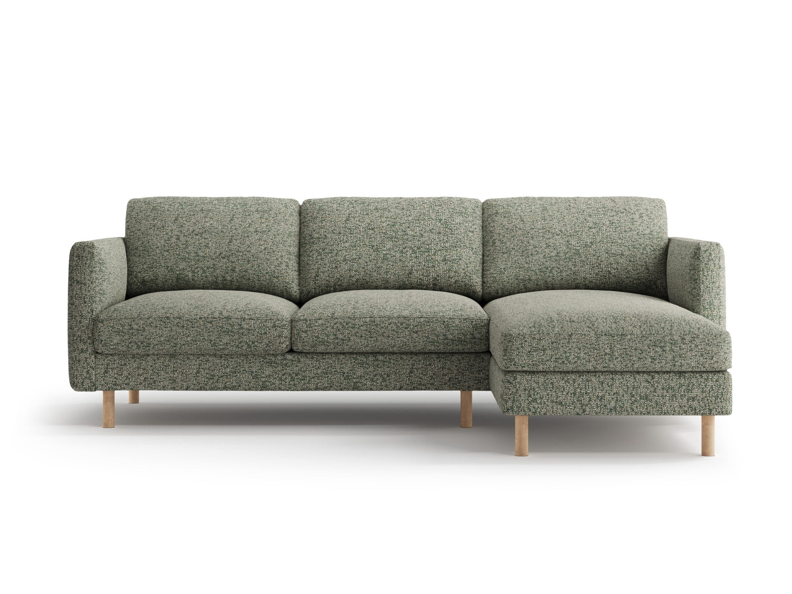 Eden Ecksofa rechts 3 Sitzer in Moss Green Melange-Puente präsentiert im Onlineshop von KAQTU Design AG. L-Sofa rechts ist von Micadoni