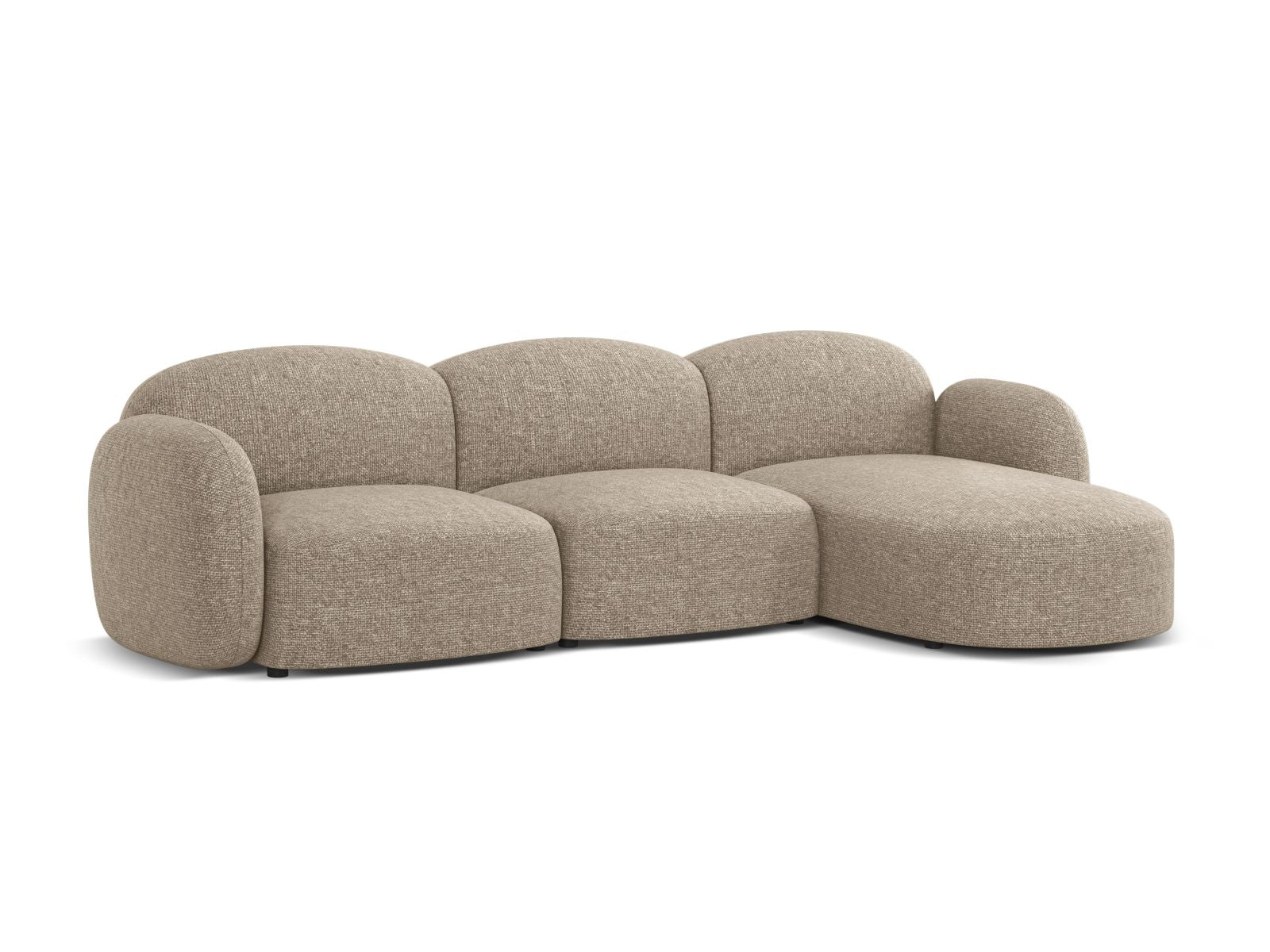 Elegantes 4-Sitzer Ecksofa rechts Blair in stilvollem Dunkelbeige, ideal für moderne Wohnräume, erhältlich bei KAQTU Design AG.