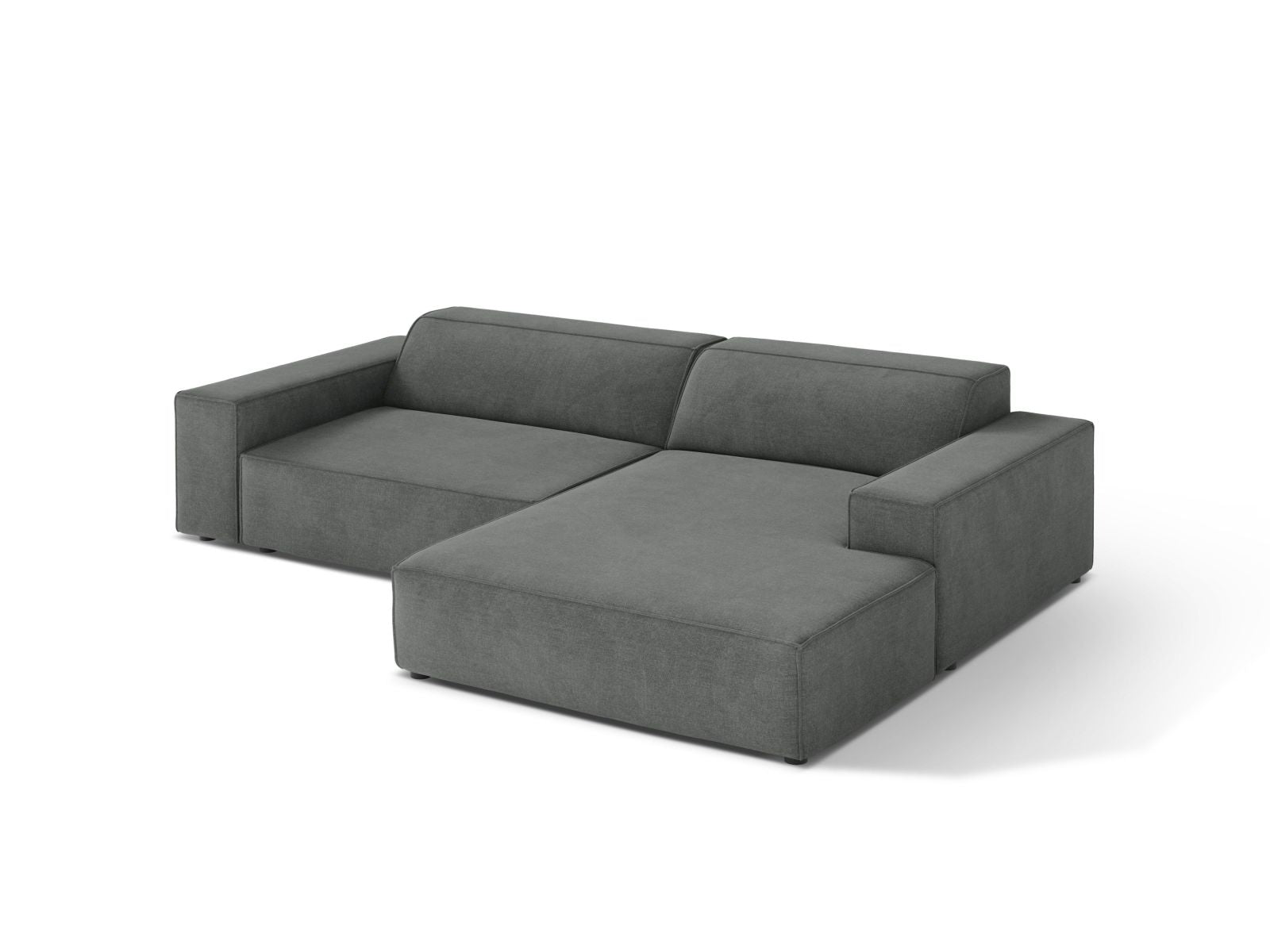 Elegantes 3-Sitzer Ecksofa Jodie in stilvollem Grau, ideal für moderne Wohnräume, präsentiert von Micadoni.