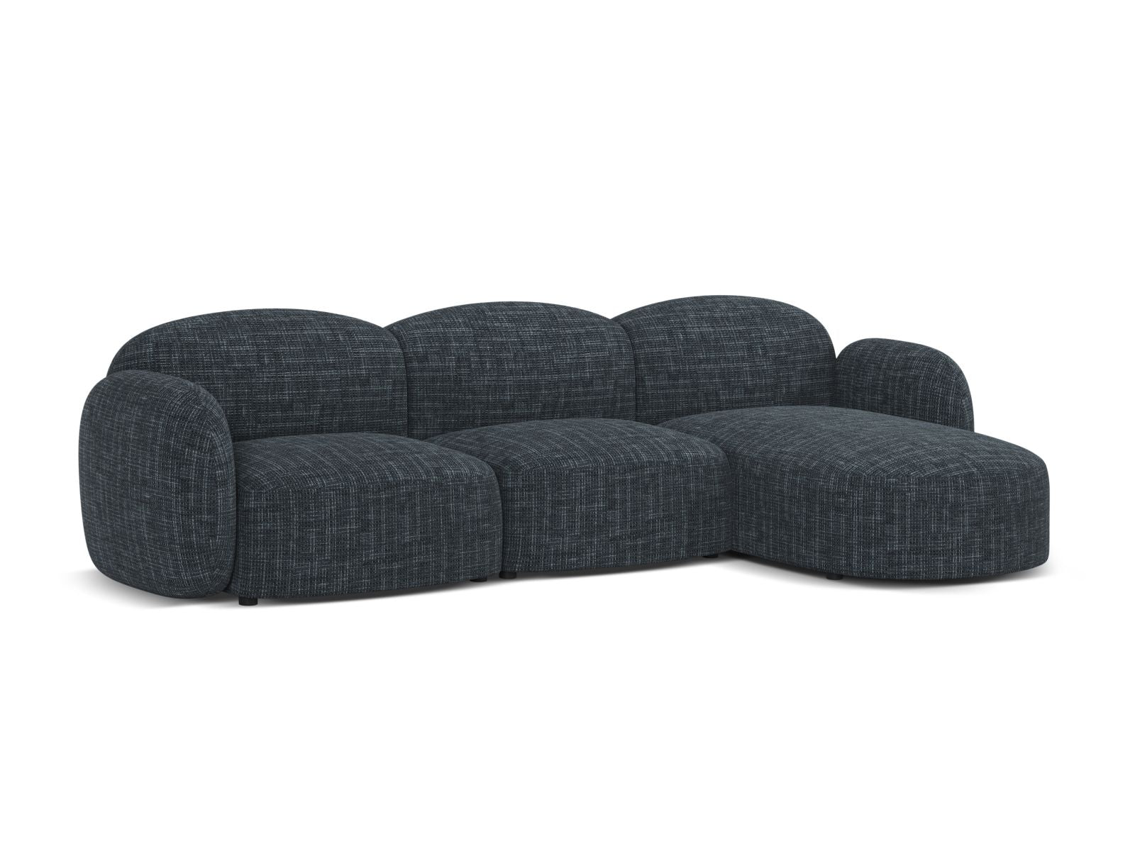 Elegantes 4-Sitzer Ecksofa rechts Blair in stilvollem Navy Blue, ideal für moderne Wohnräume und gemütliche Abende.